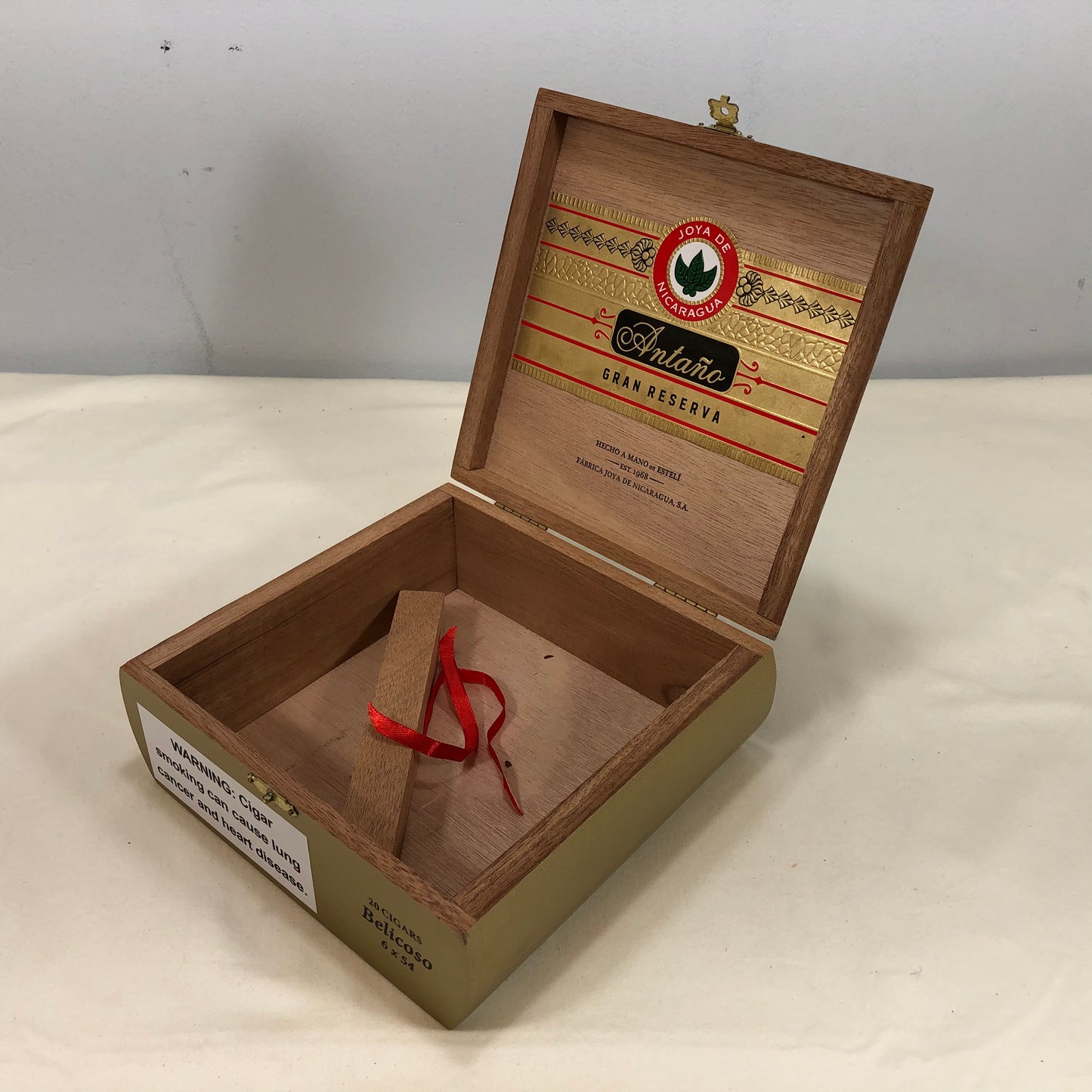 Joya De Nicaragua Antano Belicoso Empty Wooden Cigar Box 7x6.75x2.75