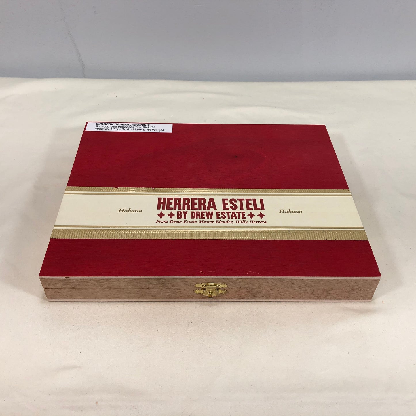 Herrera Esteli Hab Lancero Empty Wooden Cigar Box 10x8.25x1.25