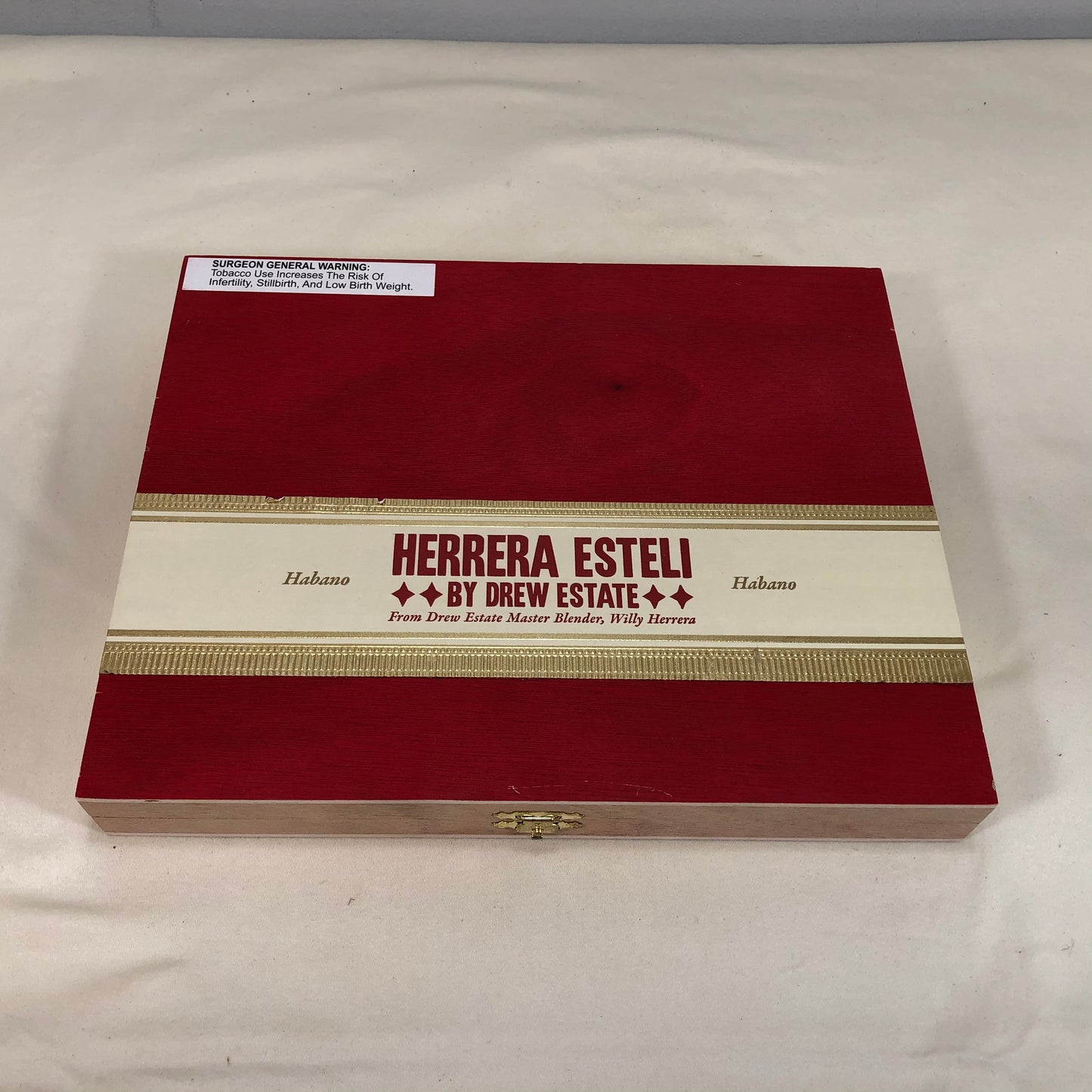 Herrera Esteli Hab Lancero Empty Wooden Cigar Box 10x8.25x1.25