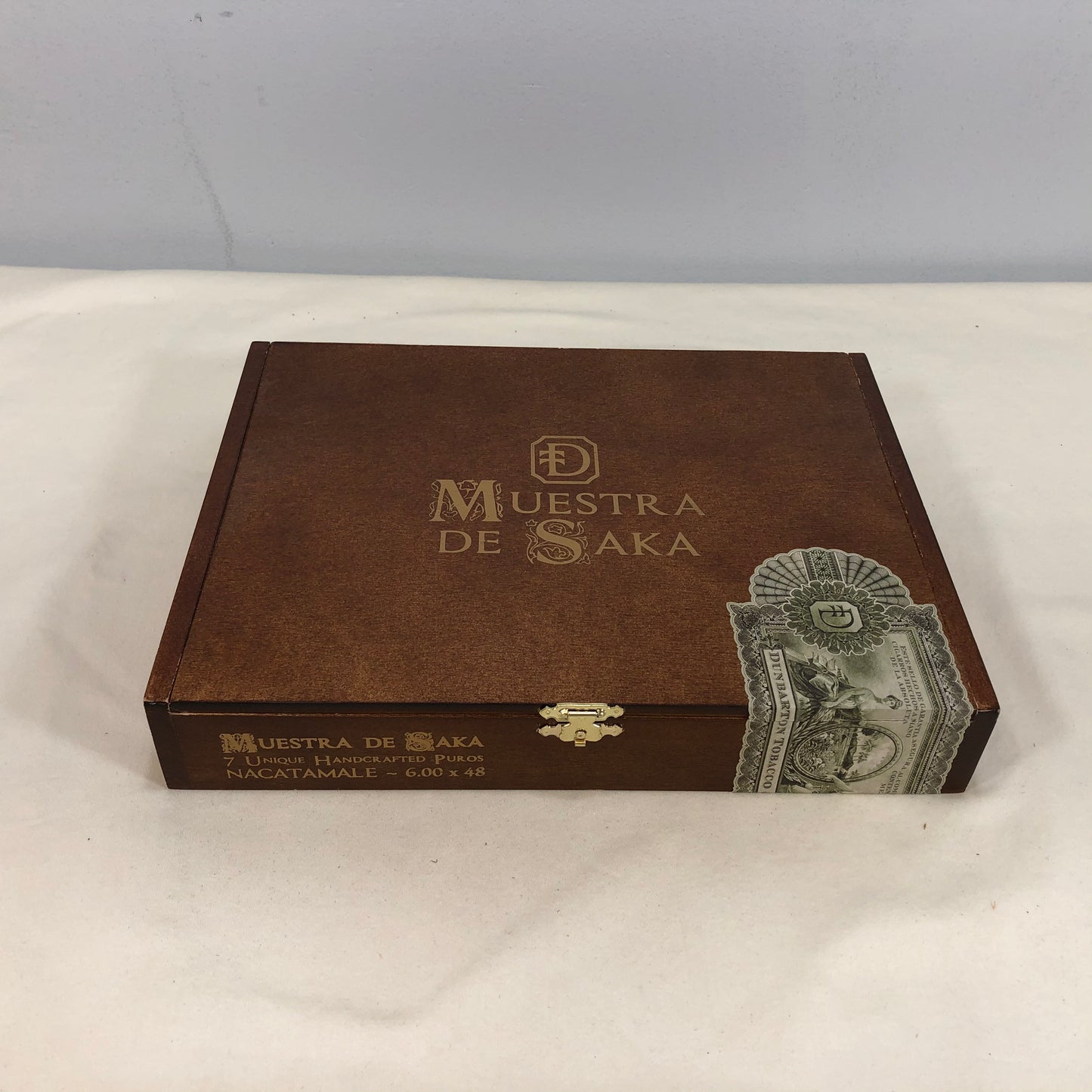 Muestra De Saka Nacatamale Empty Wooden Cigar Box 10x7.75x1.75