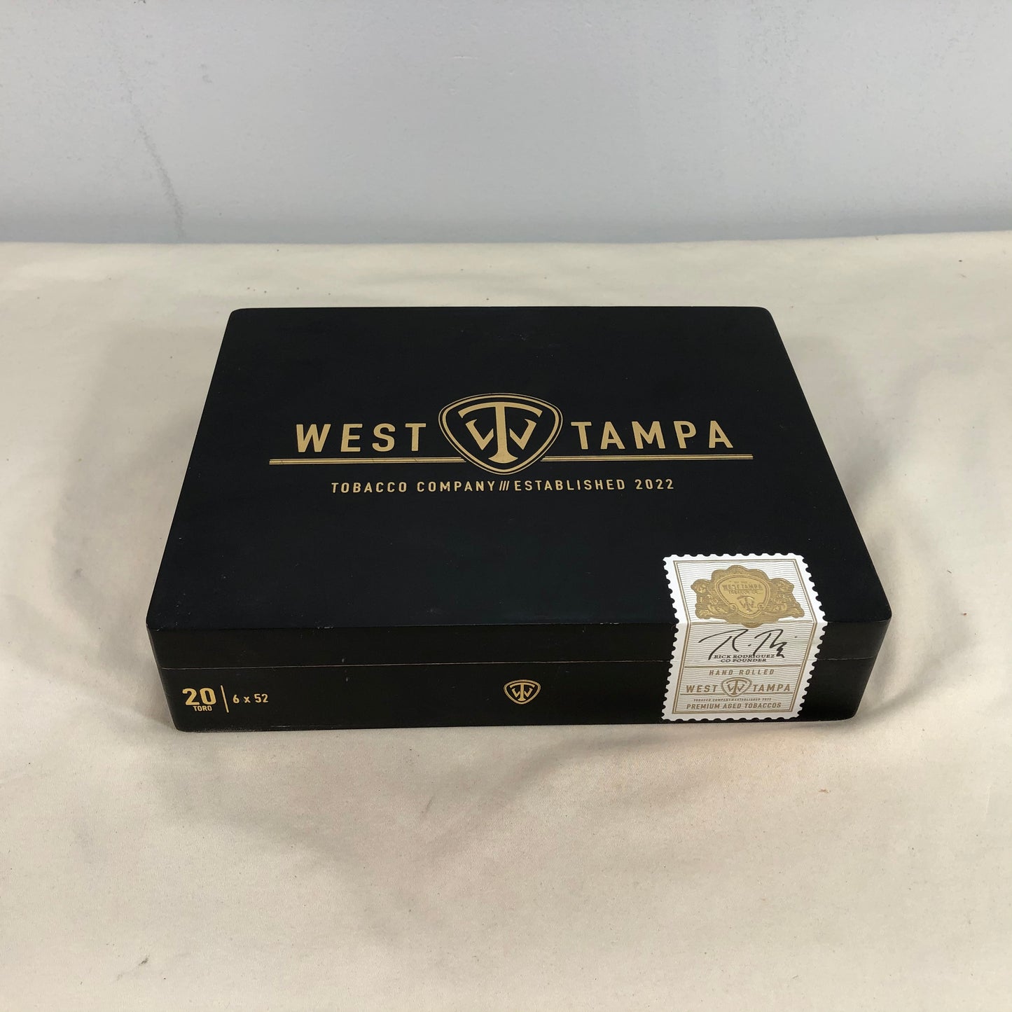 West Tampa Black Toro Empty Wooden Cigar Box 9x7x2