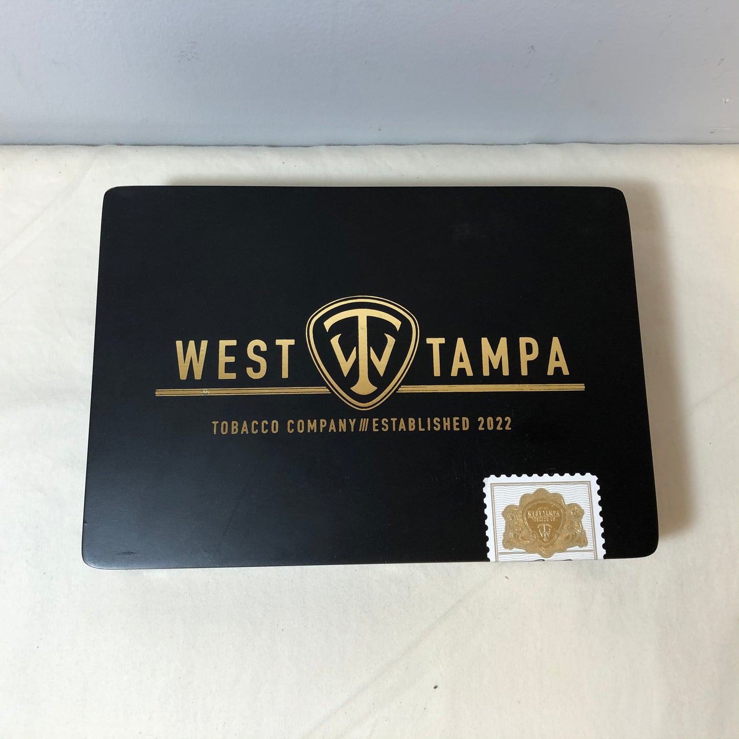 West Tampa Black Robusto Empty Wooden Cigar Box 8.75x6.25x2