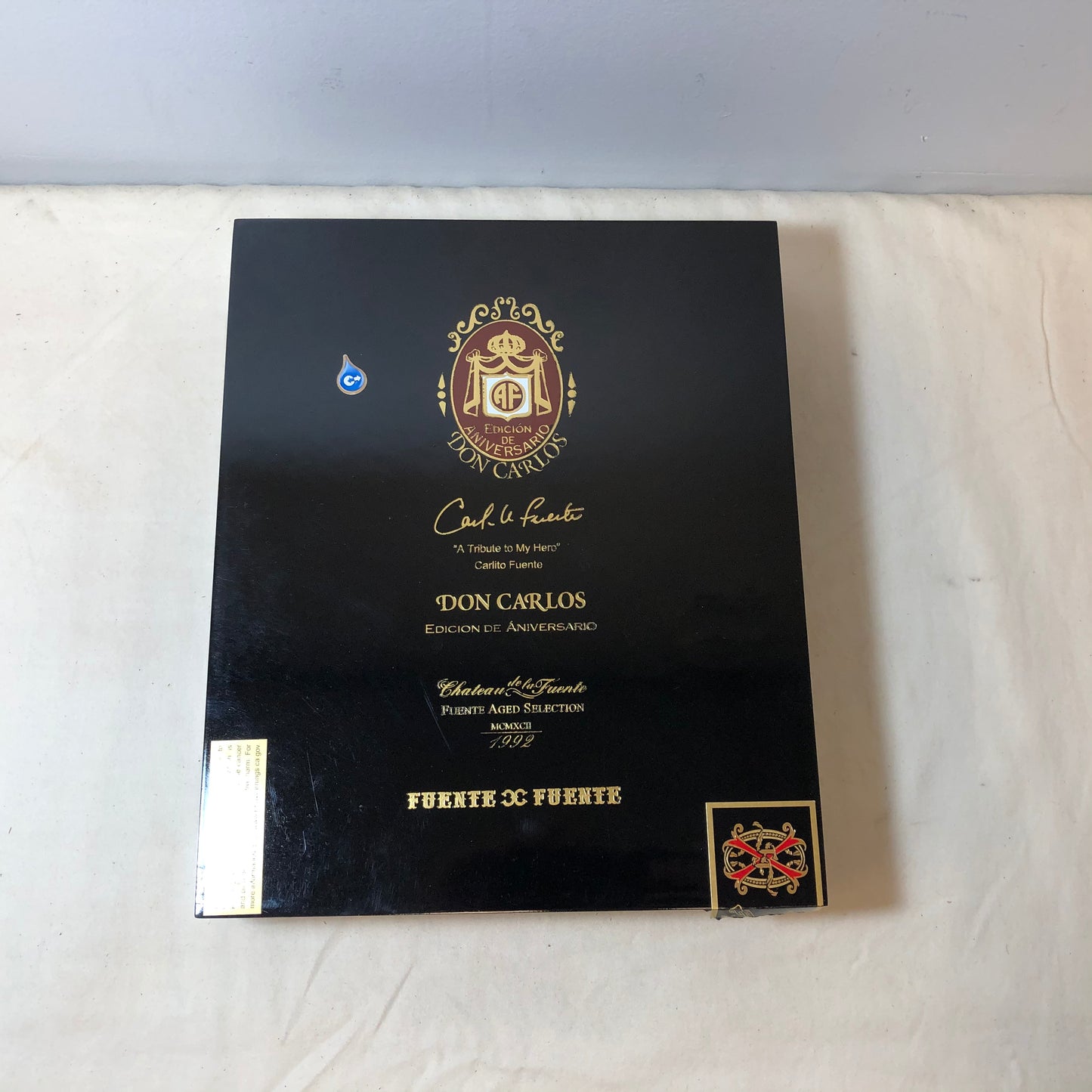 Arturo Fuente Opus X Don Carlos Toro Empty Wooden Cigar Box 8.75x10.5x2