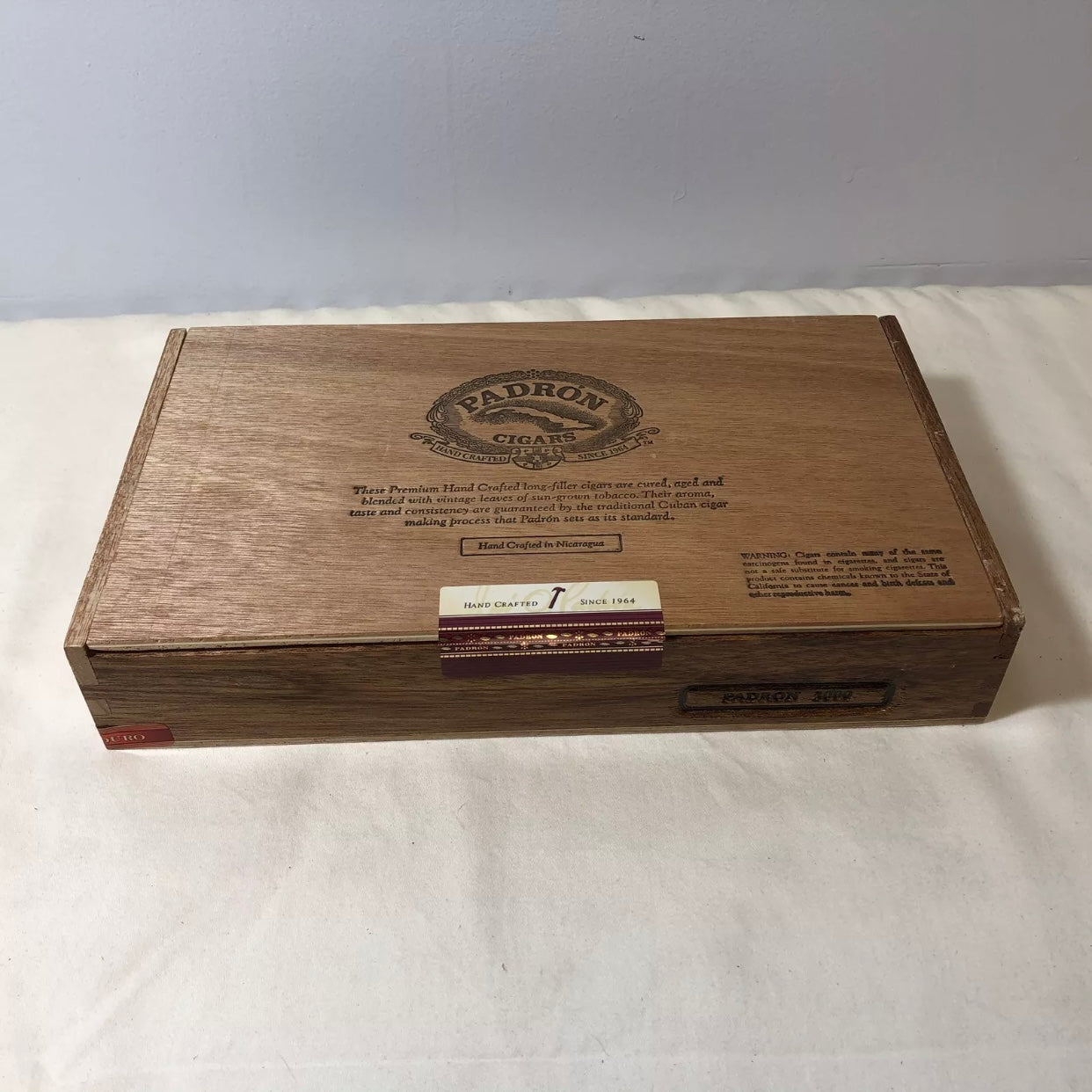 Padron 2000 Empty Wooden Cigar Box 10.5x5.5x1.75