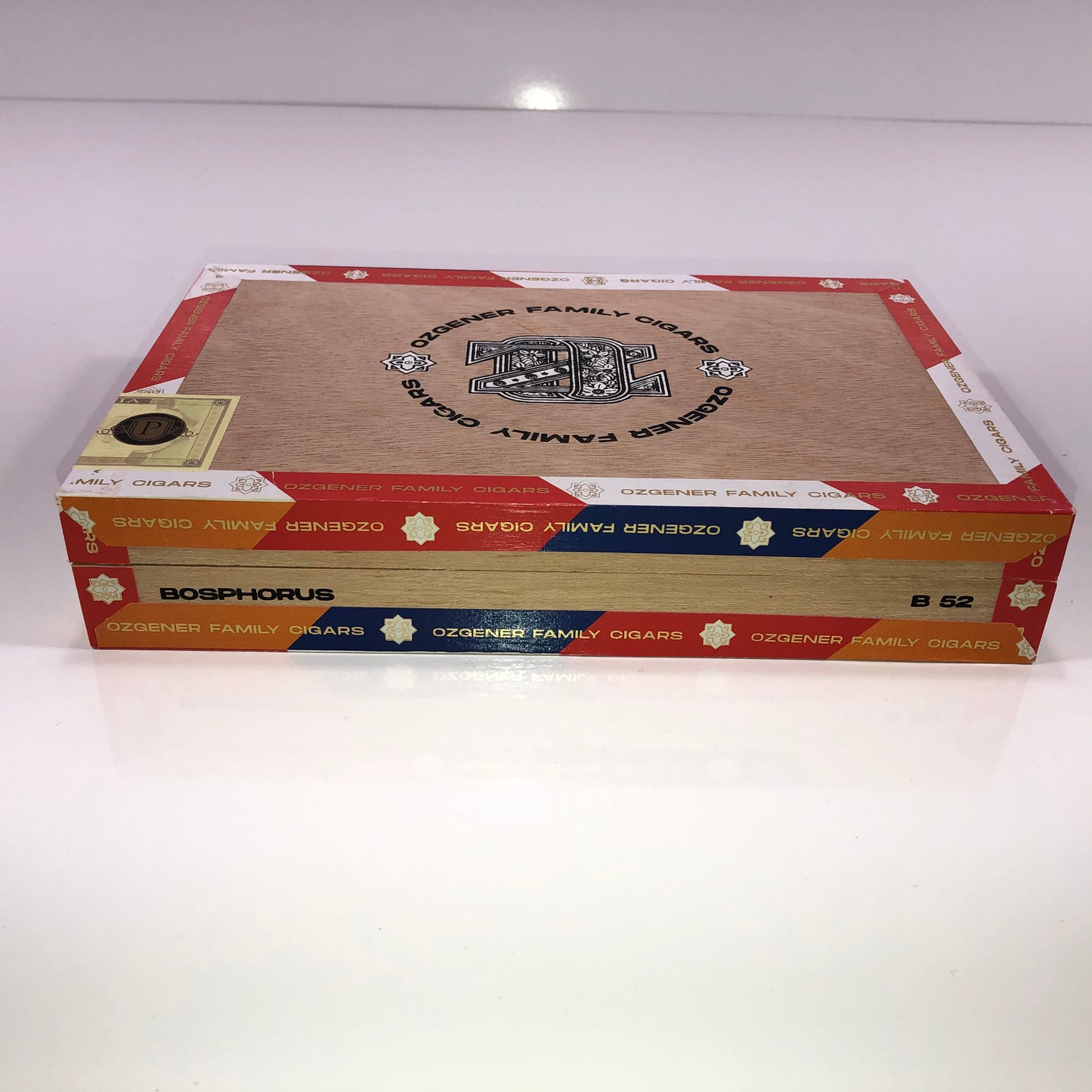 Ozgener Family Cigars B55 Empty Wooden Cigar Box 9.75x6.75x2