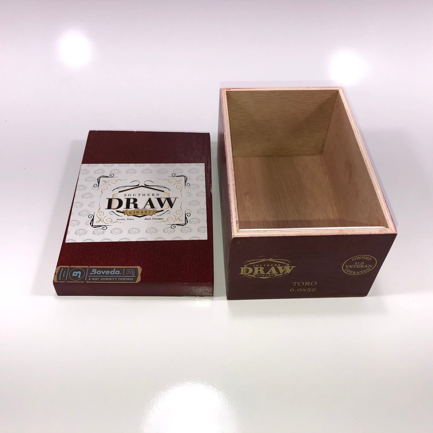 Southern Draw Toro Empty Wooden Cigar Box 4.75x7x3.25