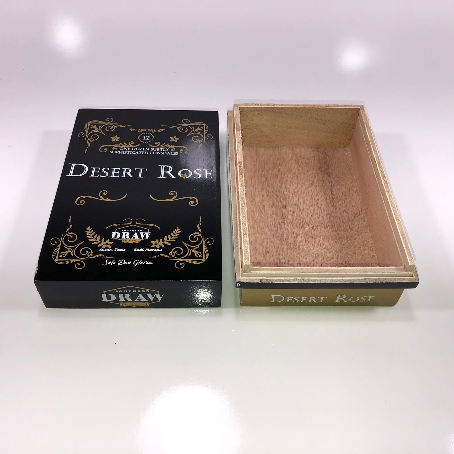 Southern Draw Desert Rose Empty Wooden Cigar Box 5x7.25x2.75