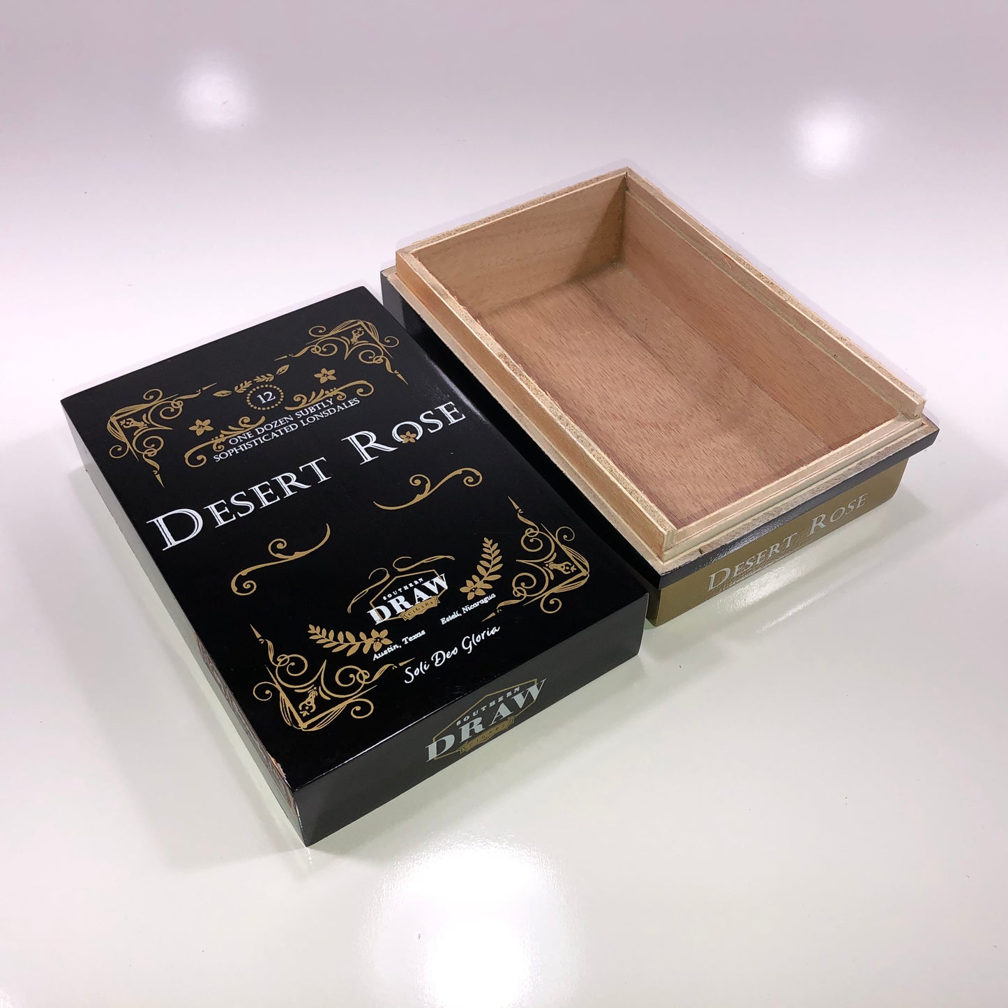 Southern Draw Desert Rose Empty Wooden Cigar Box 5x7.25x2.75