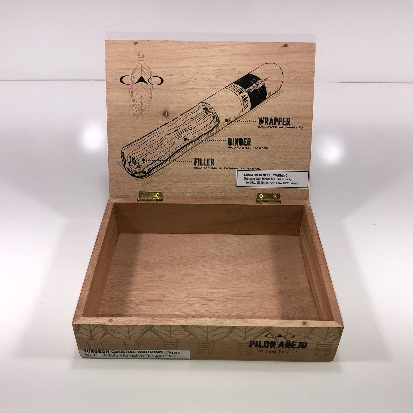 Cao Pilon Anejo Toro Empty Wooden Cigar Box 9x7x2.25