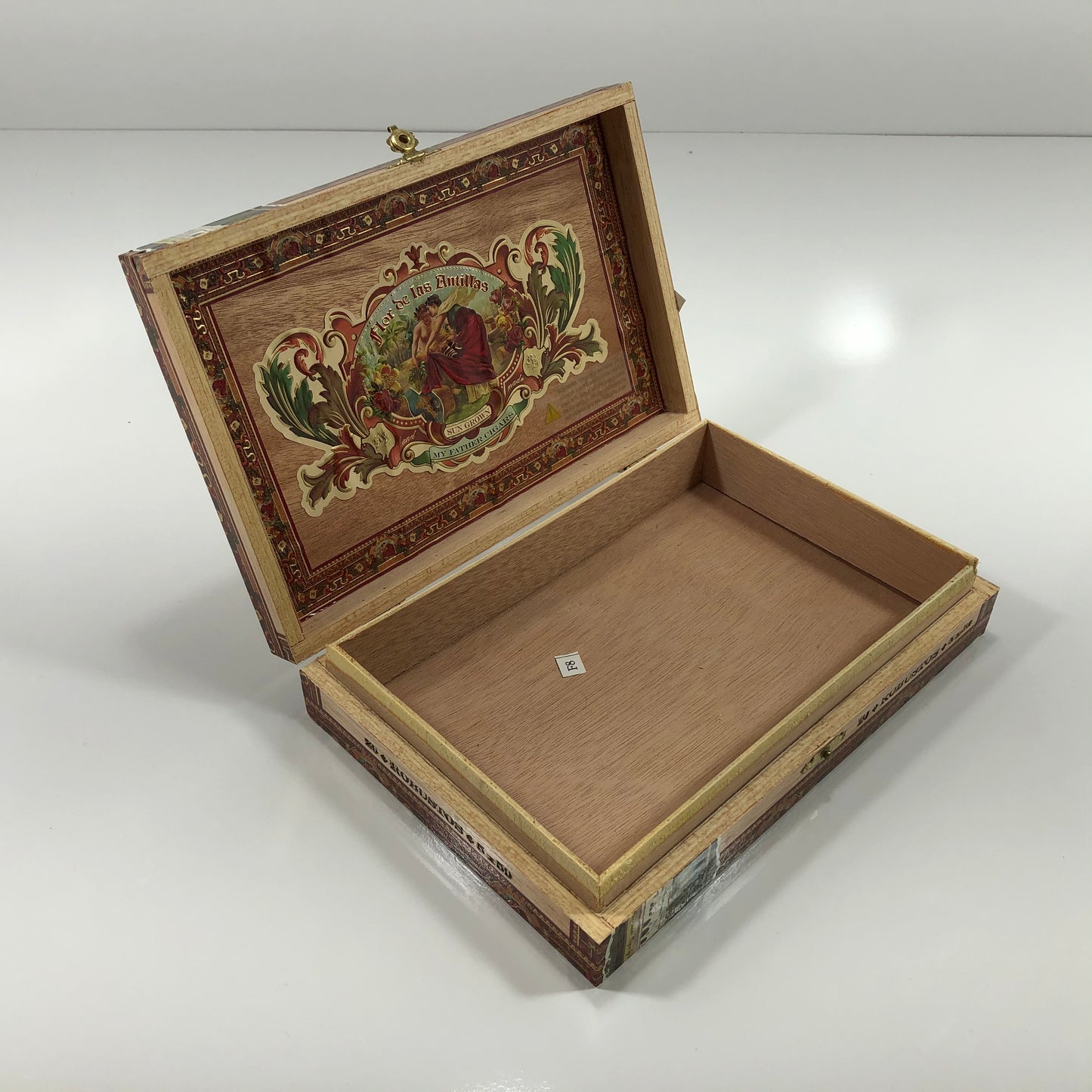 Flor De Las Antillas Robusto Empty Wooden Cigar Box 9x6x1.75