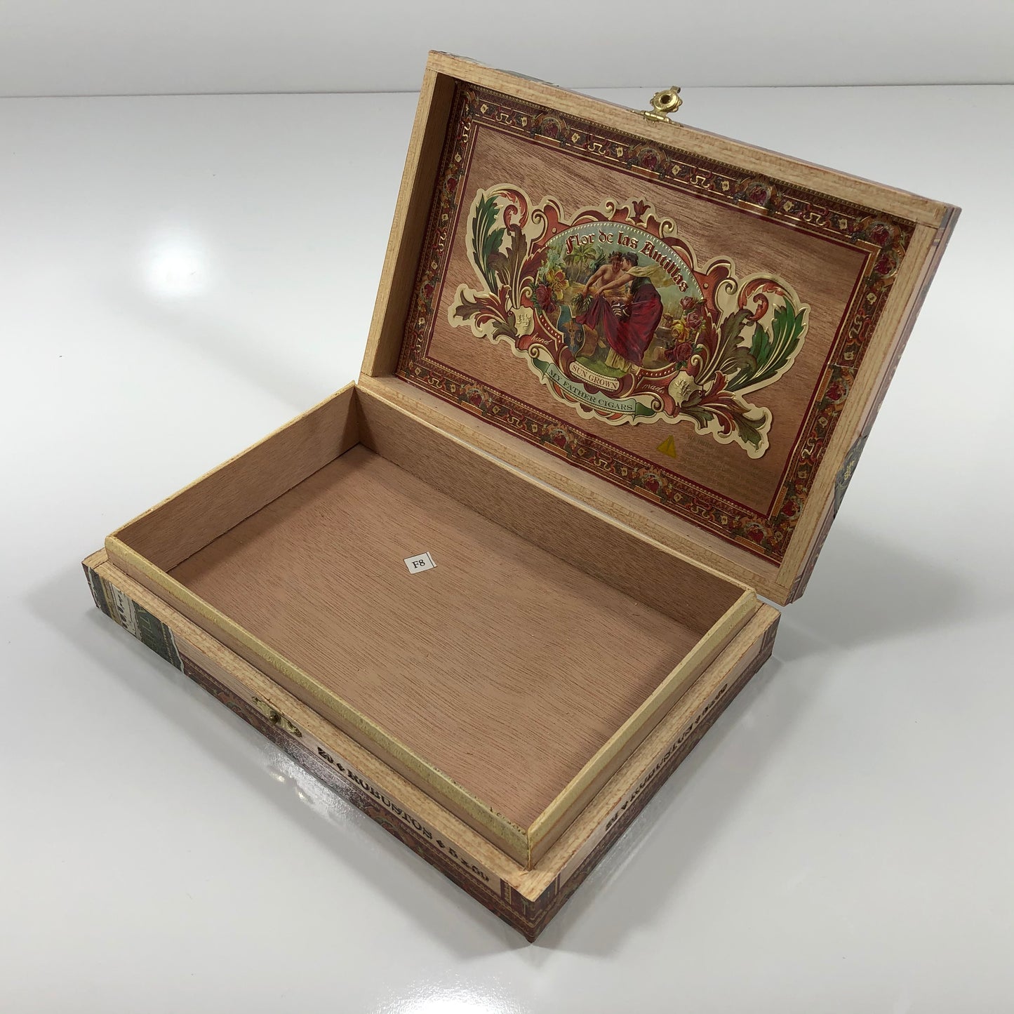 Flor De Las Antillas Robusto Empty Wooden Cigar Box 9x6x1.75