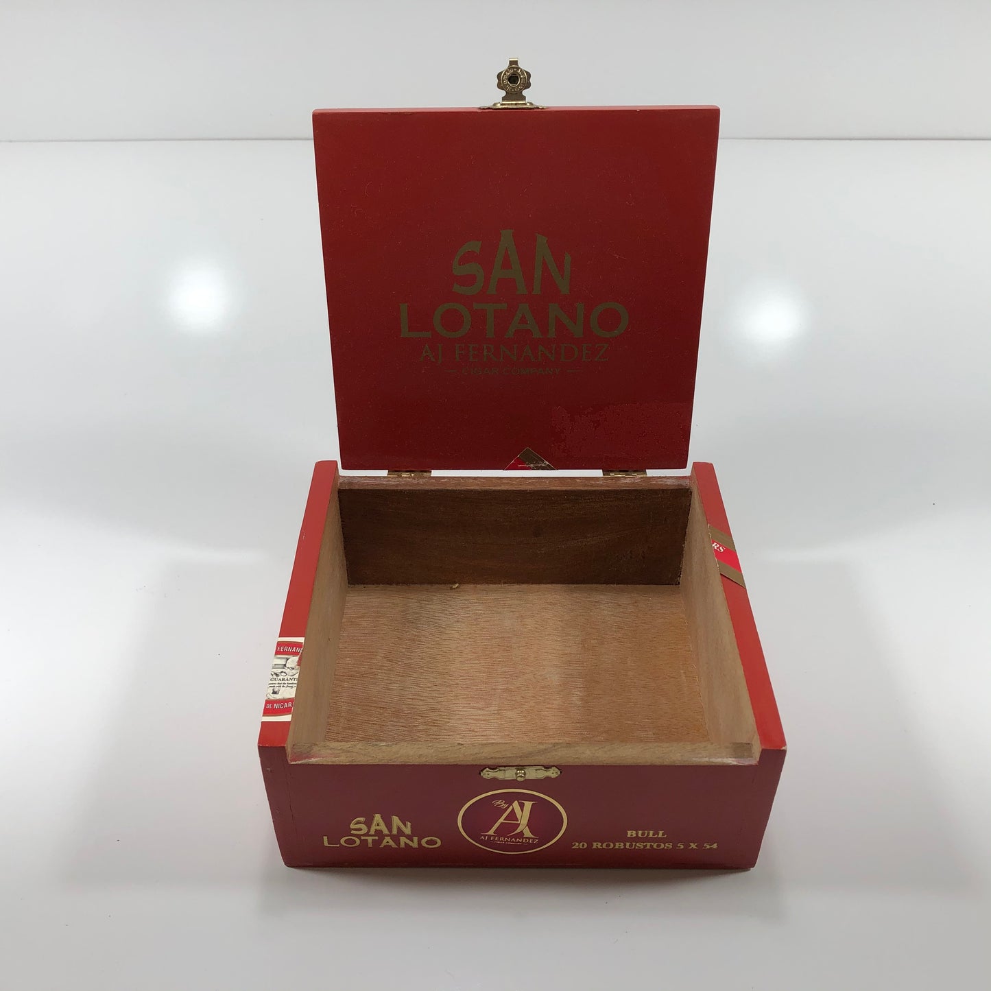 Aj Fernandez San Lotano Robusto Empty Wooden Cigar Box 6.75x6x2.75