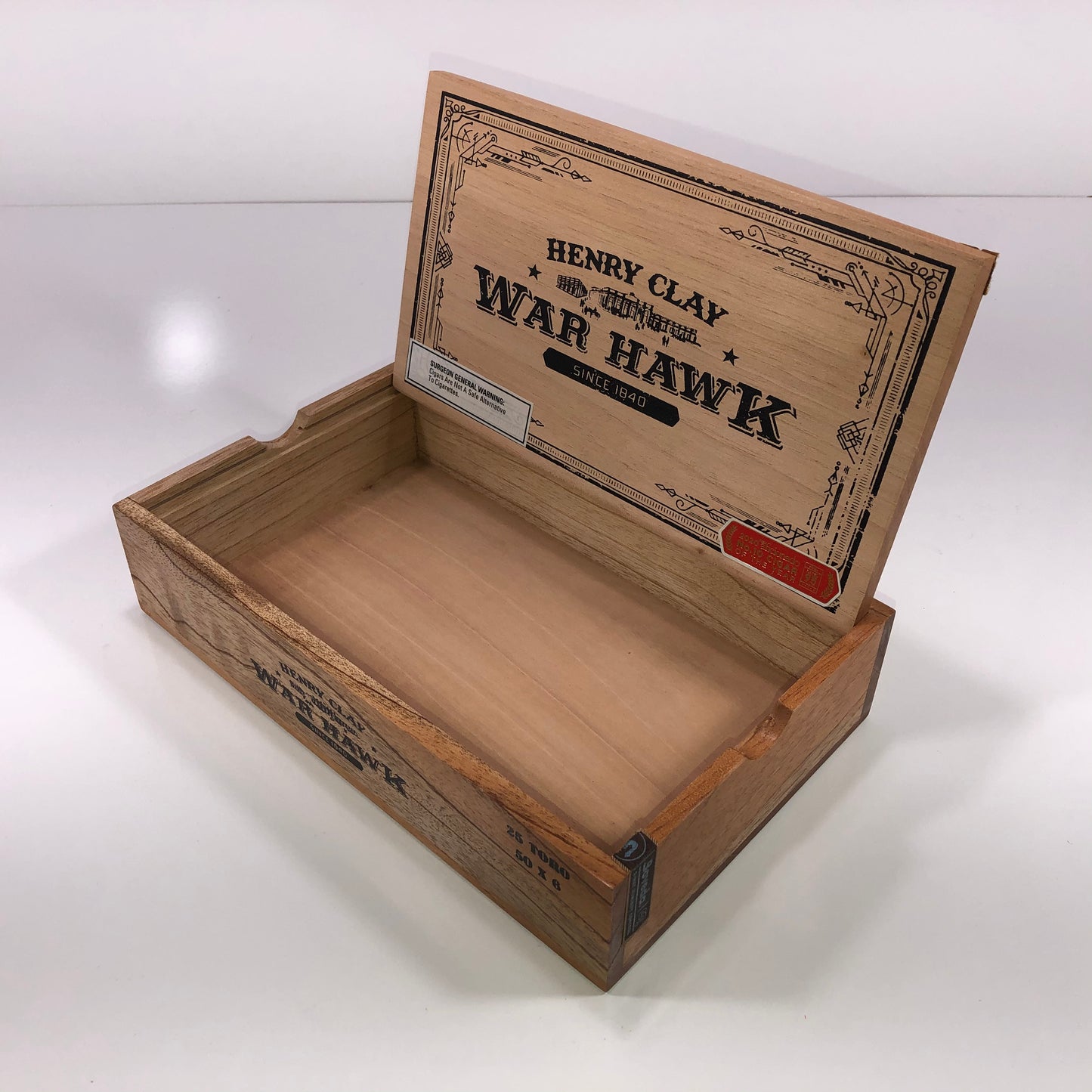 Henry Clay War Hawk Corona Empty Wooden Cigar Box 10x6x2.25