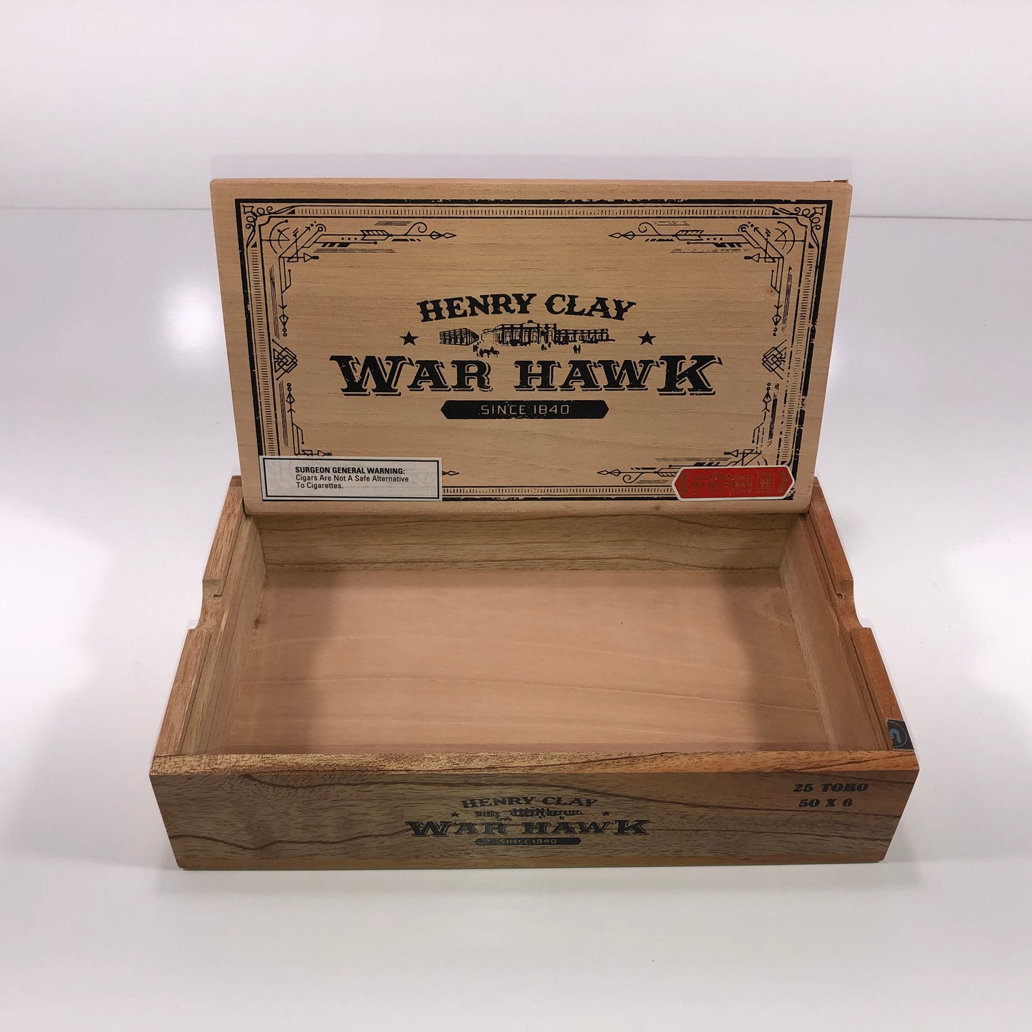 Henry Clay War Hawk Corona Empty Wooden Cigar Box 10x6x2.25