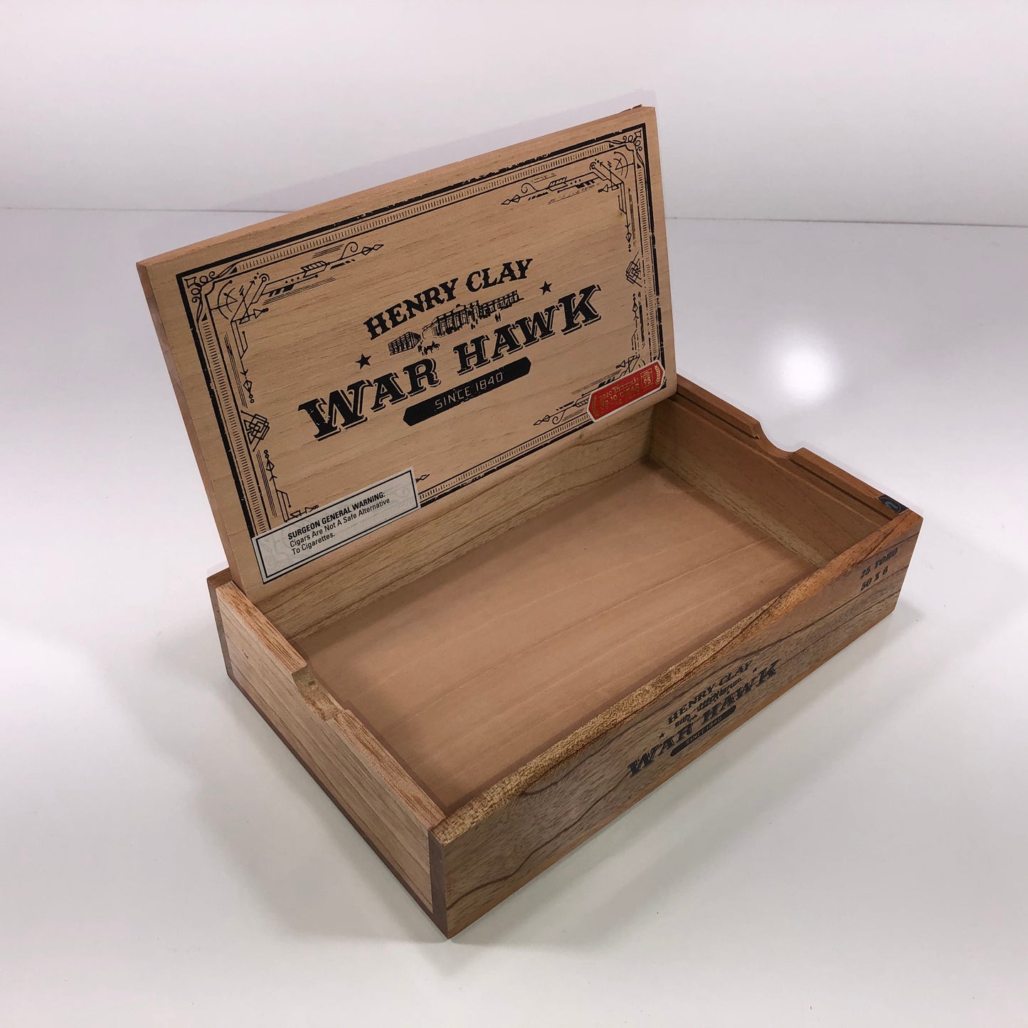 Henry Clay War Hawk Corona Empty Wooden Cigar Box 10x6x2.25