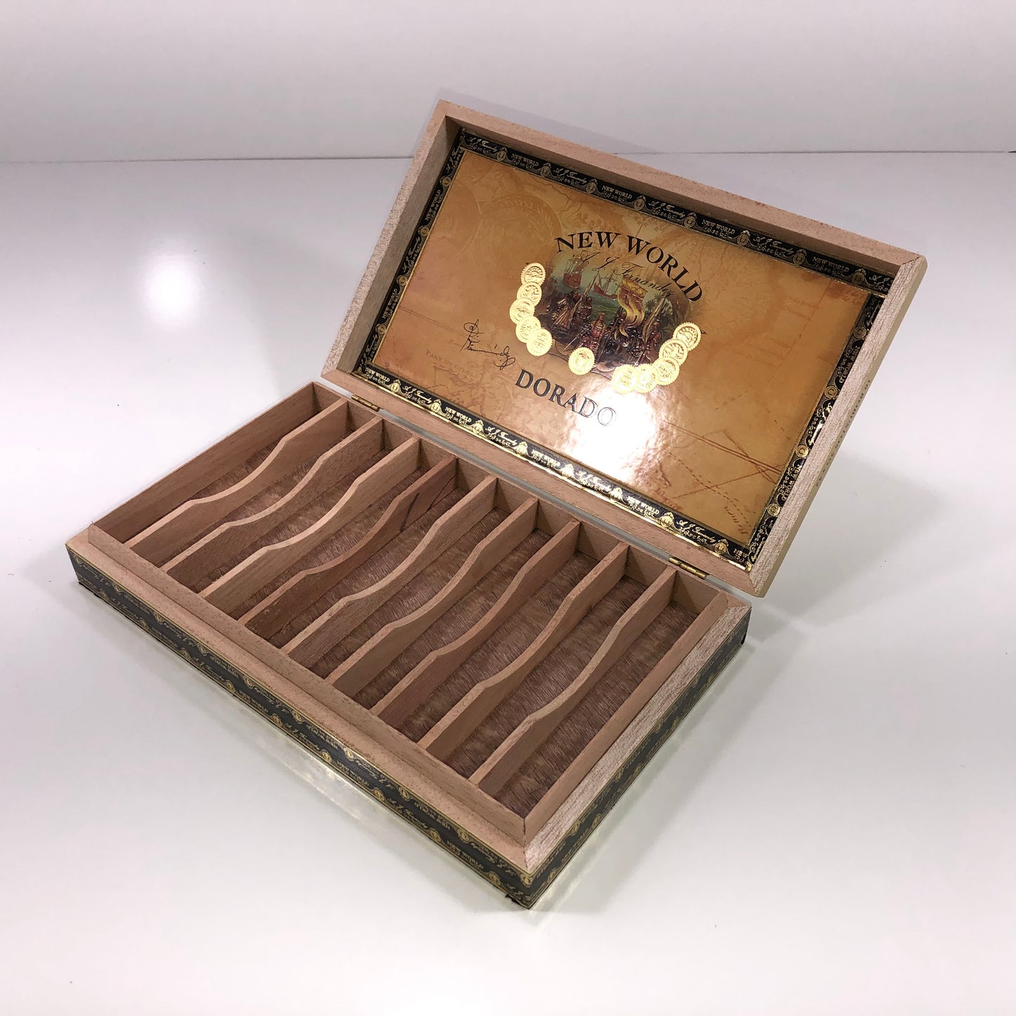 Aj Fernandez Dorado Robusto Empty Wooden Cigar Box 10.75x6.5x2