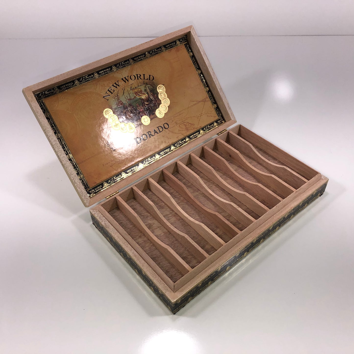 Aj Fernandez Dorado Robusto Empty Wooden Cigar Box 10.75x6.5x2