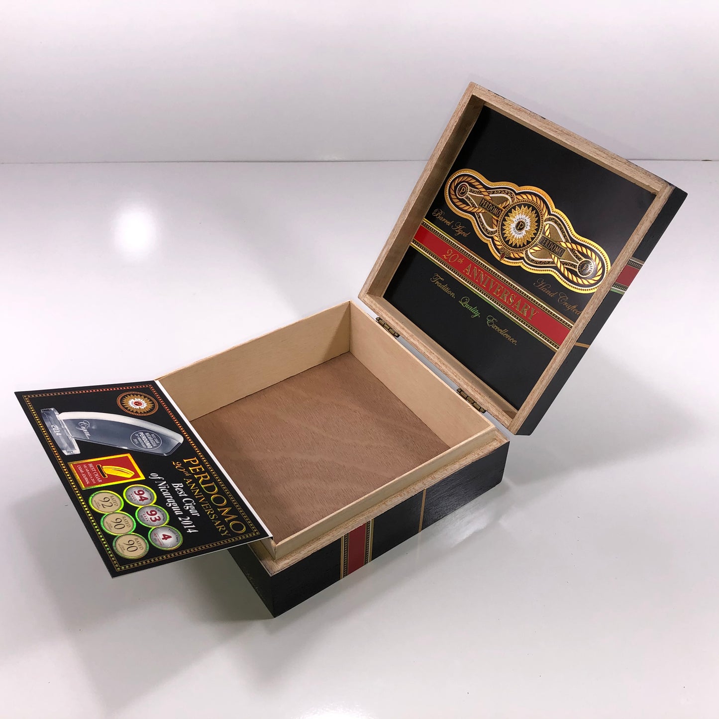 Perdomo 20th Anniversary Maduro Churchill Empty Wooden Cigar Box 8x8.25x3