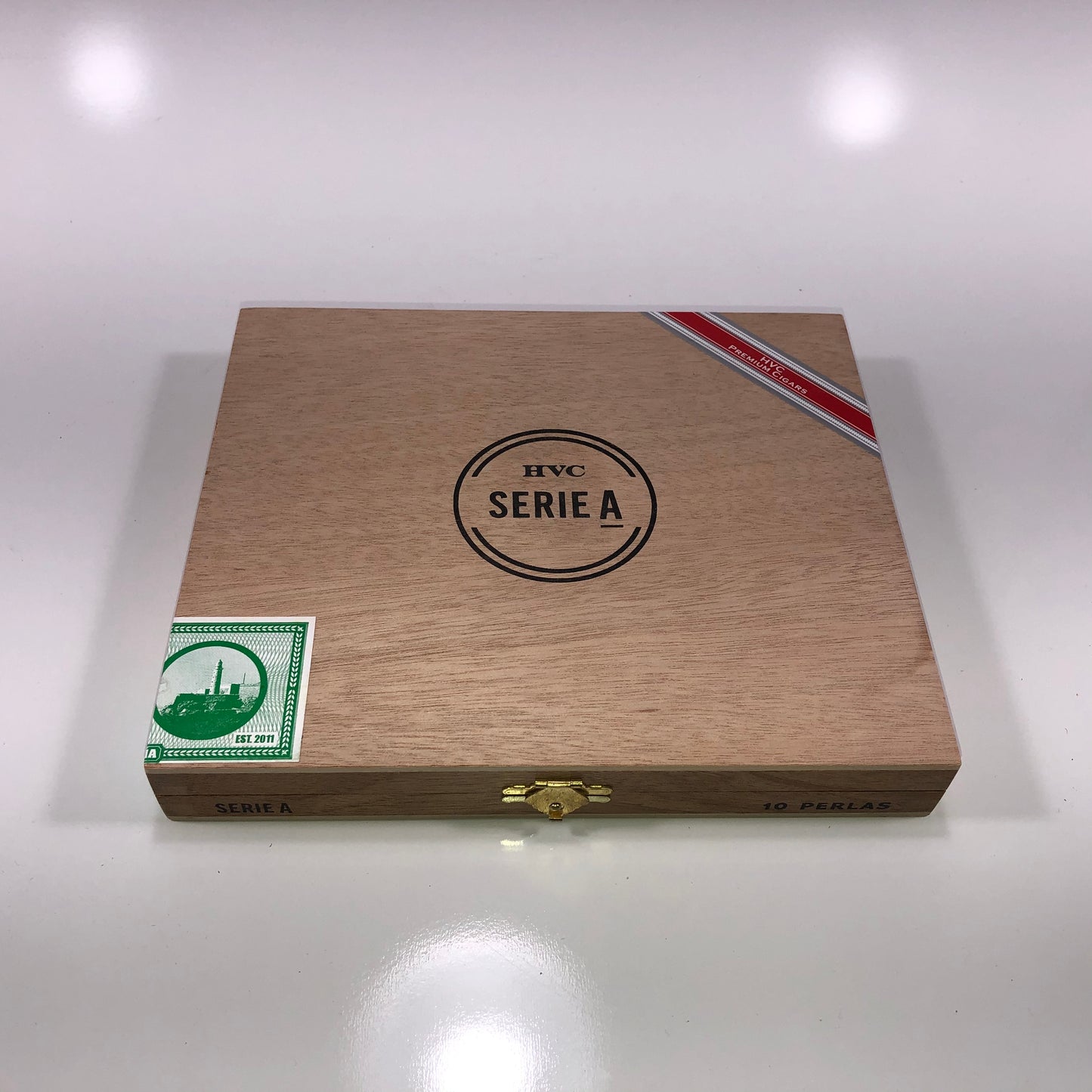 HVC Serie A Perlas Empty Wooden Cigar Box 8x6.75x1.25