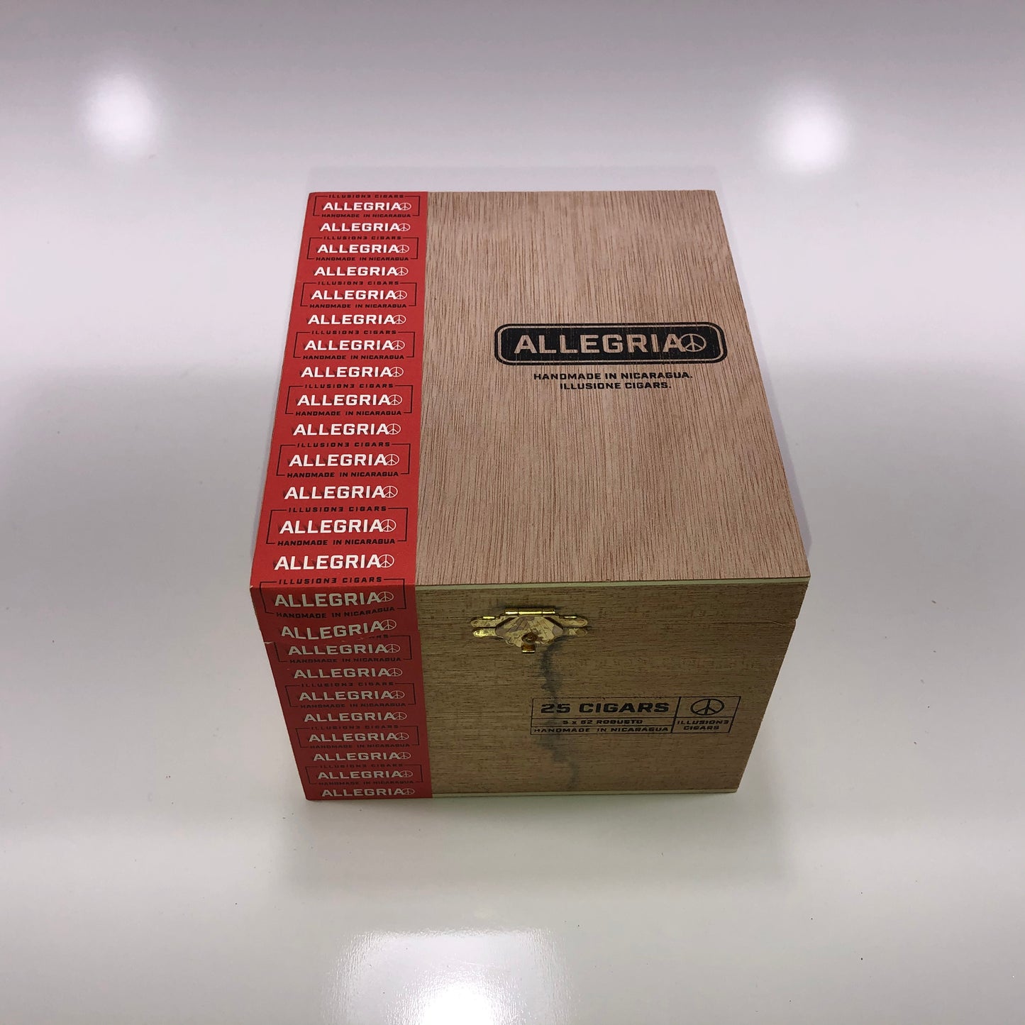 Allegria Robusto Empty Wooden Cigar Box 5.25x6.25x4.25