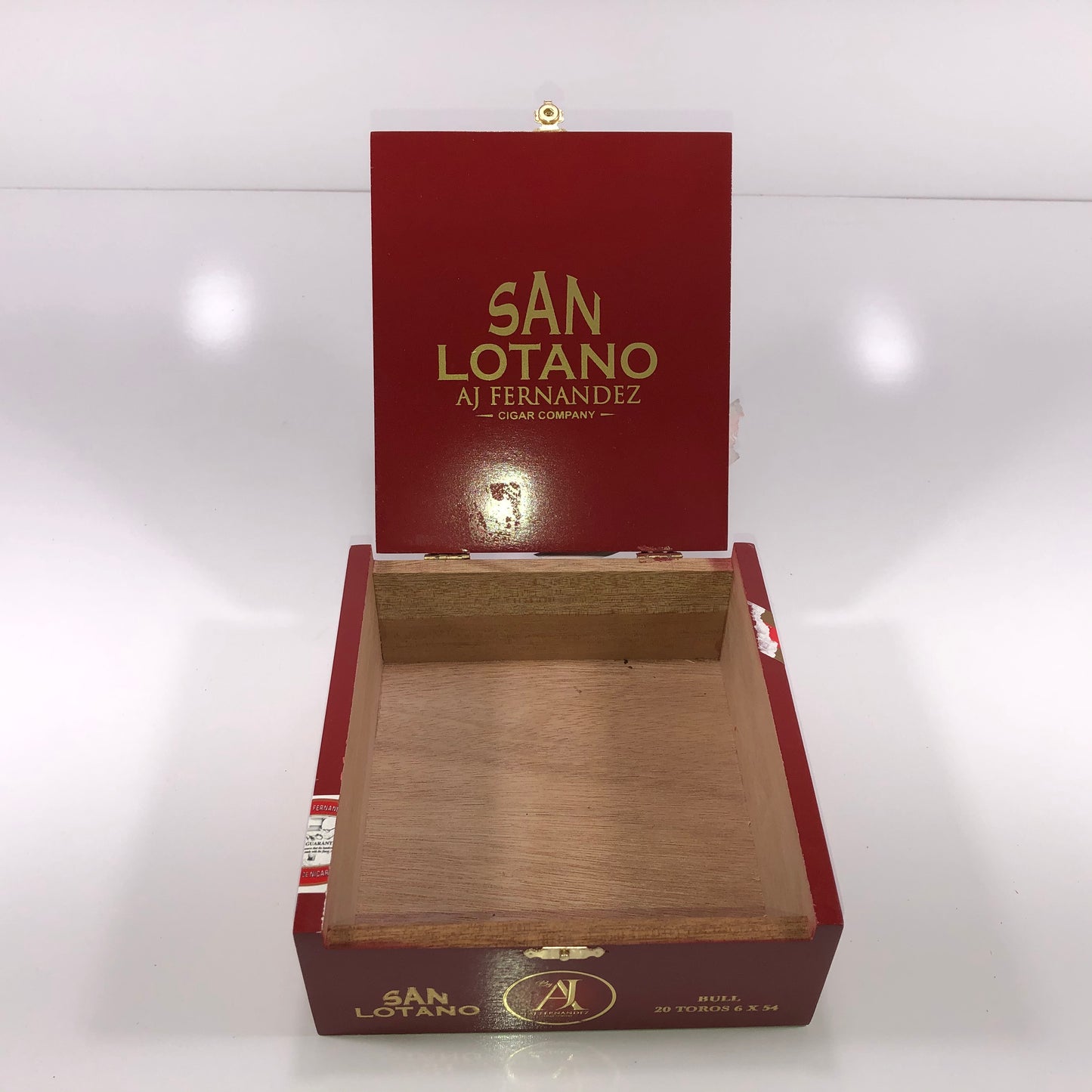 Aj Fernandez San Lotano Toro Empty Wooden Cigar Box 6.5x7x2.5