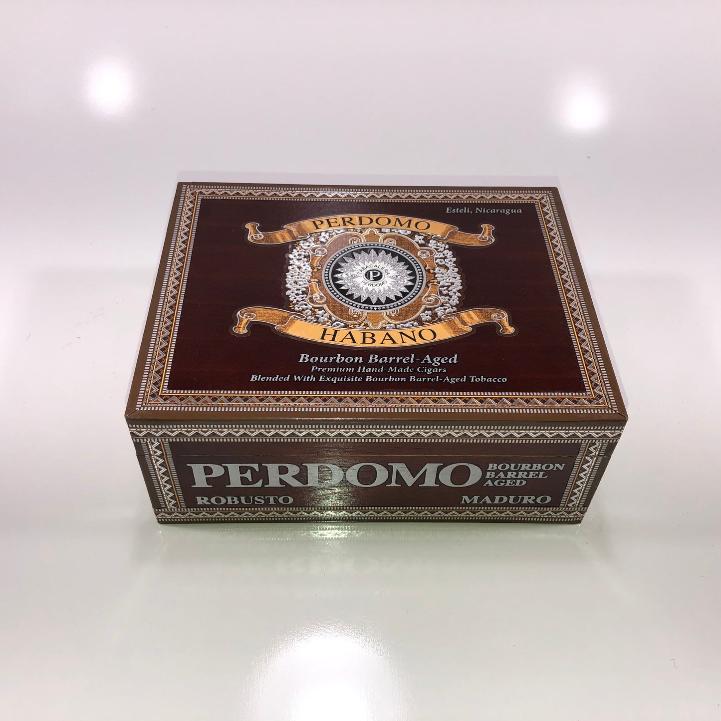 Perdomo Bourbon Barrel Aged Maduro Robusto Empty Wooden Cigar Box 7.75x6x3