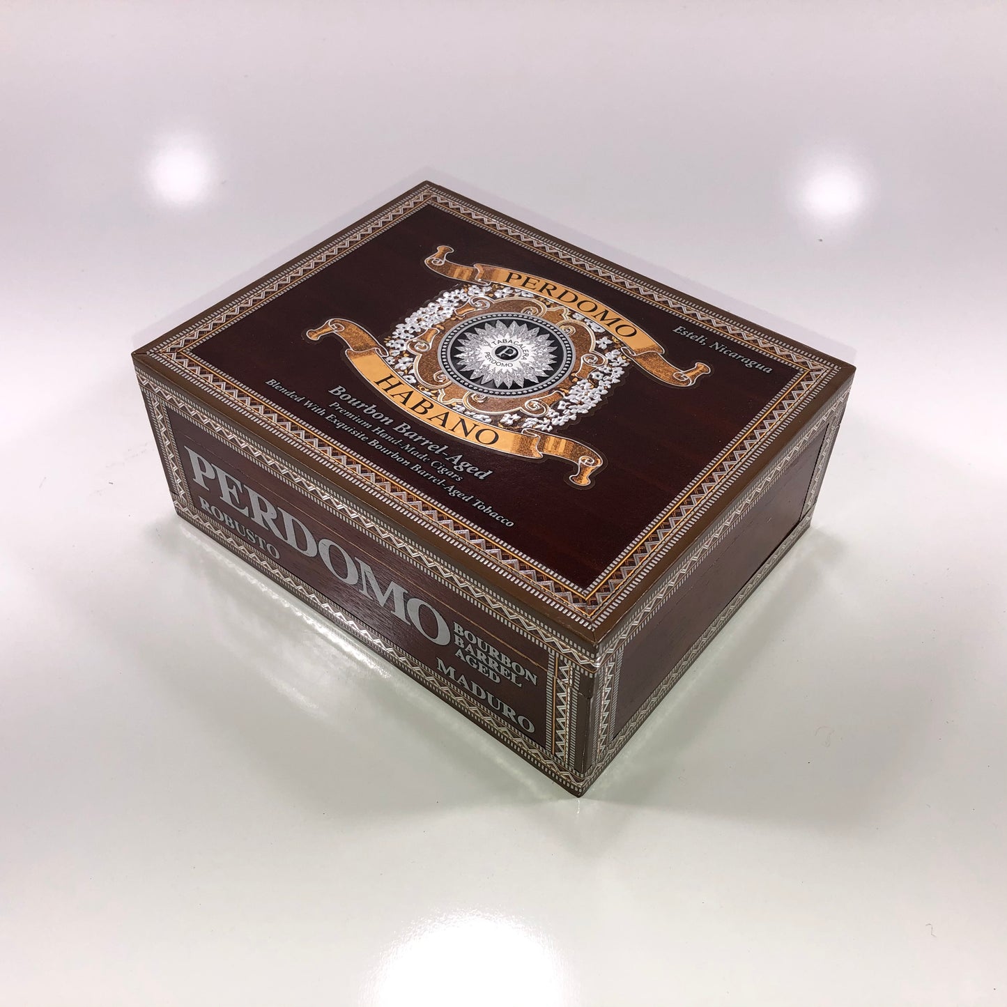 Perdomo Bourbon Barrel Aged Maduro Robusto Empty Wooden Cigar Box 7.75x6x3