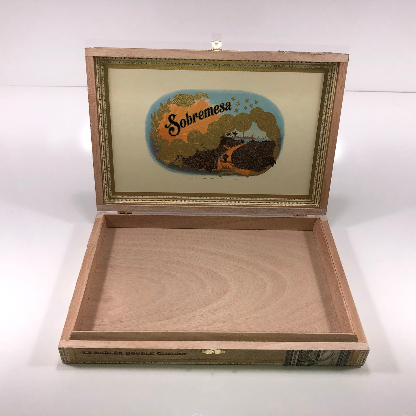 Dunbarton Sobremesa Double Corona Empty Wooden Cigar Box 12.25x8.25x1.75