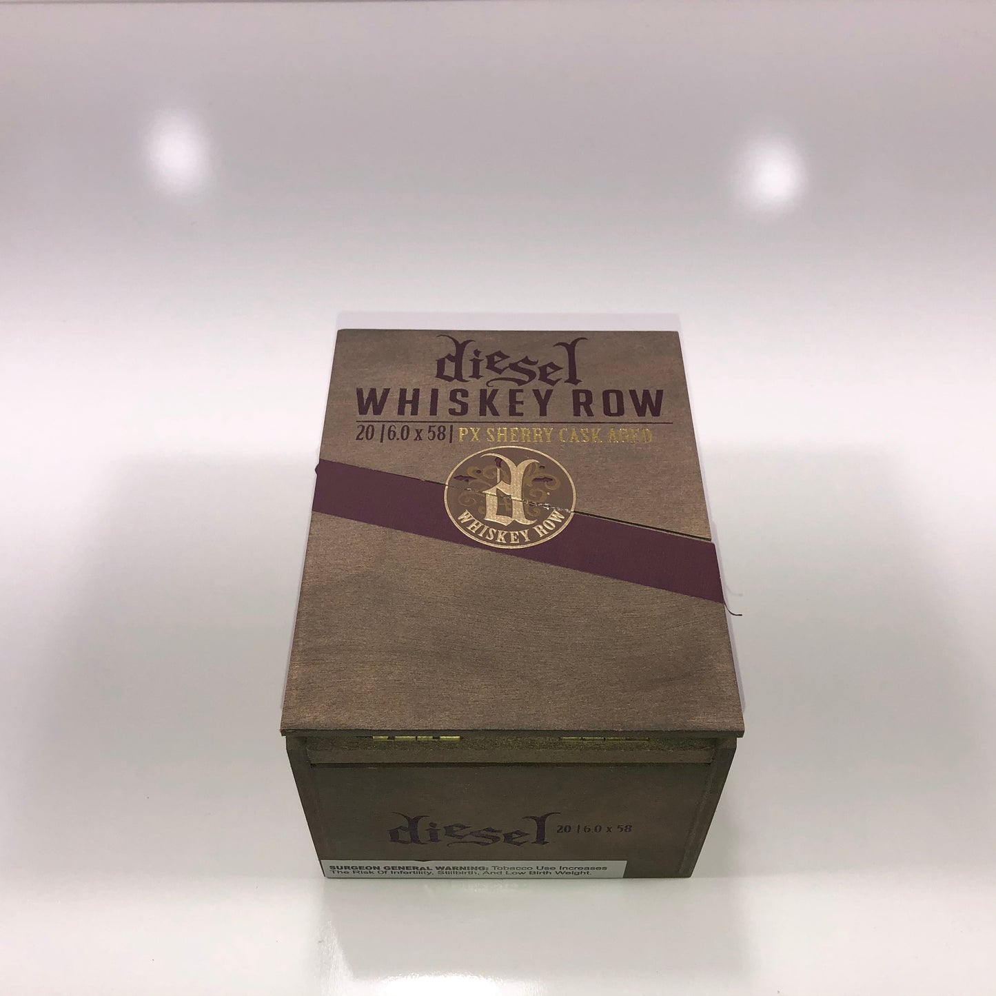 Diesel Whiskey Row Sherry Toro Empty Wooden Cigar Box 4.5x6.5x4