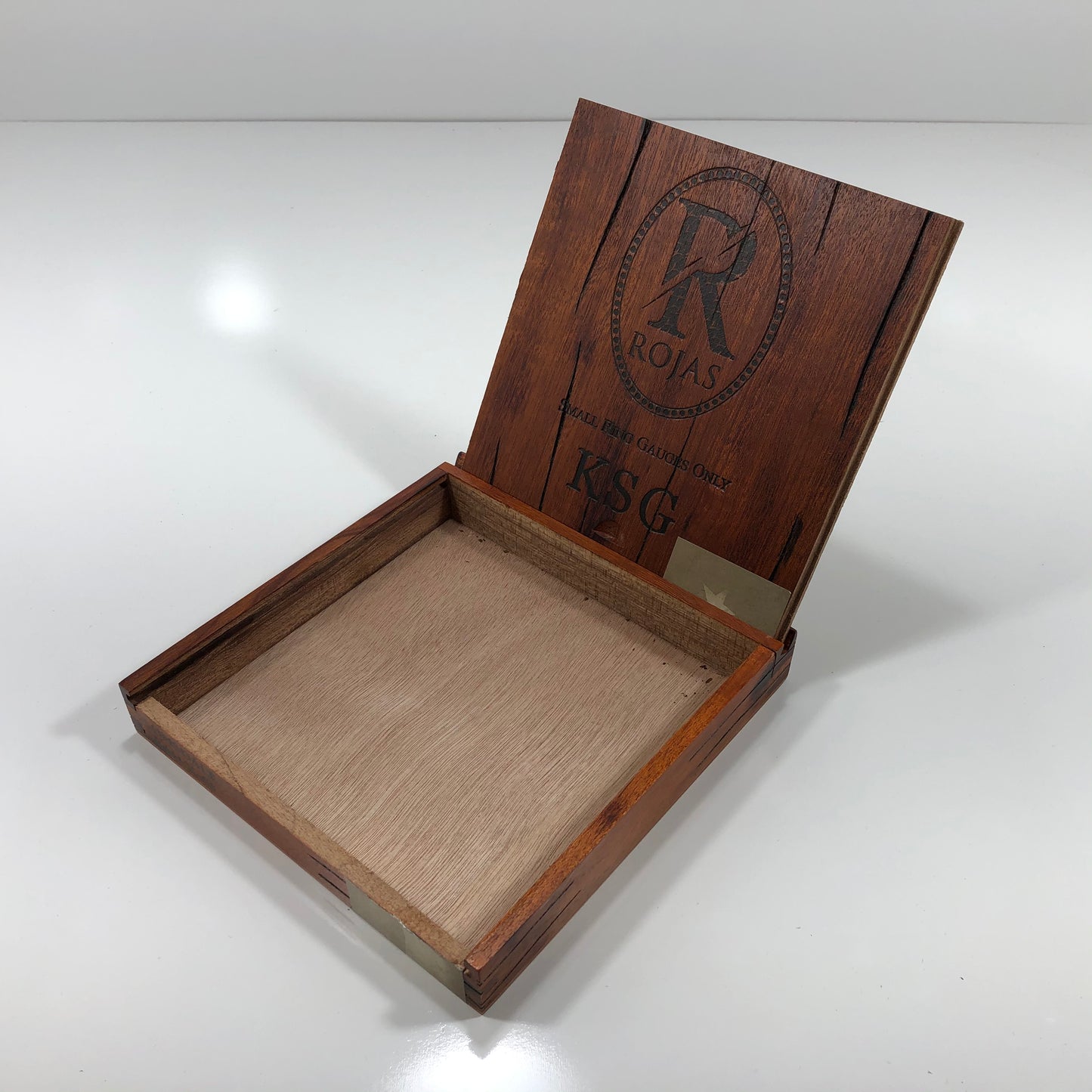 Rojas KSG Lonsdale Empty Wooden Cigar Box 7.25x7.75x1.25