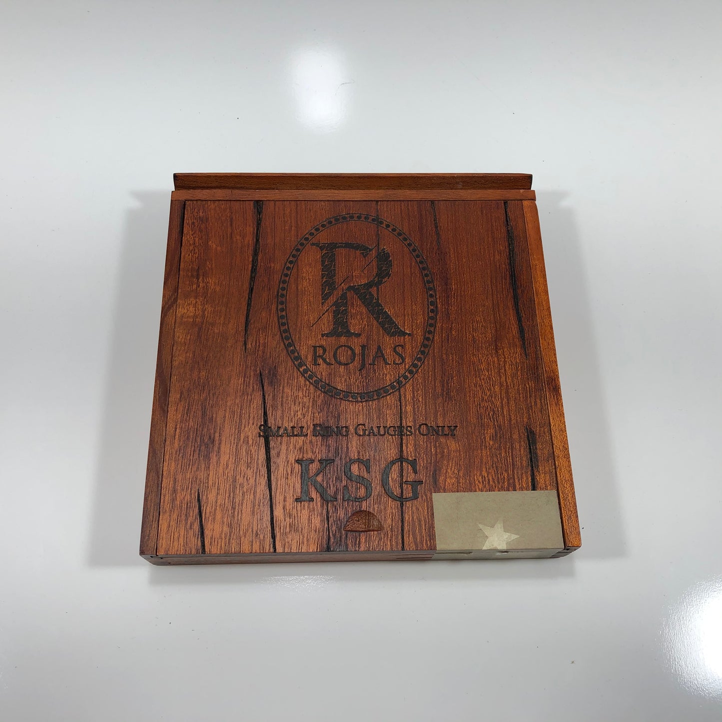 Rojas KSG Lonsdale Empty Wooden Cigar Box 7.25x7.75x1.25