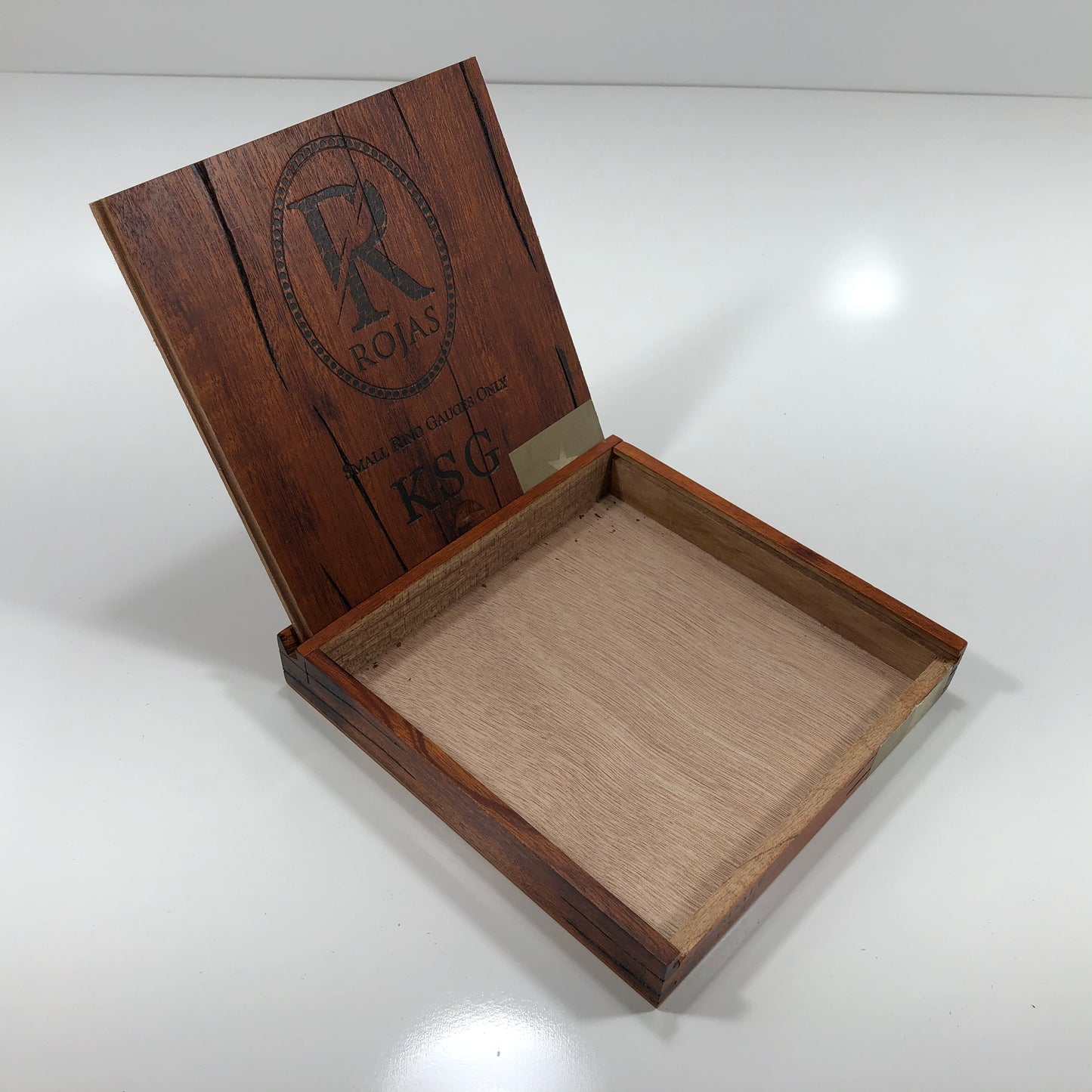 Rojas KSG Lonsdale Empty Wooden Cigar Box 7.25x7.75x1.25