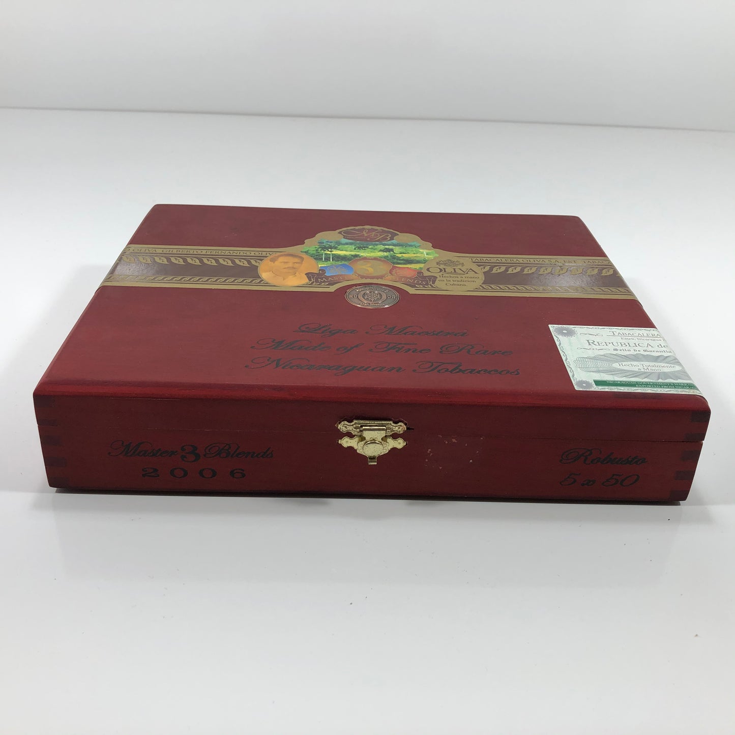 Oliva Masterblend Robusto Empty Wooden Cigar Box 10x8.25x2