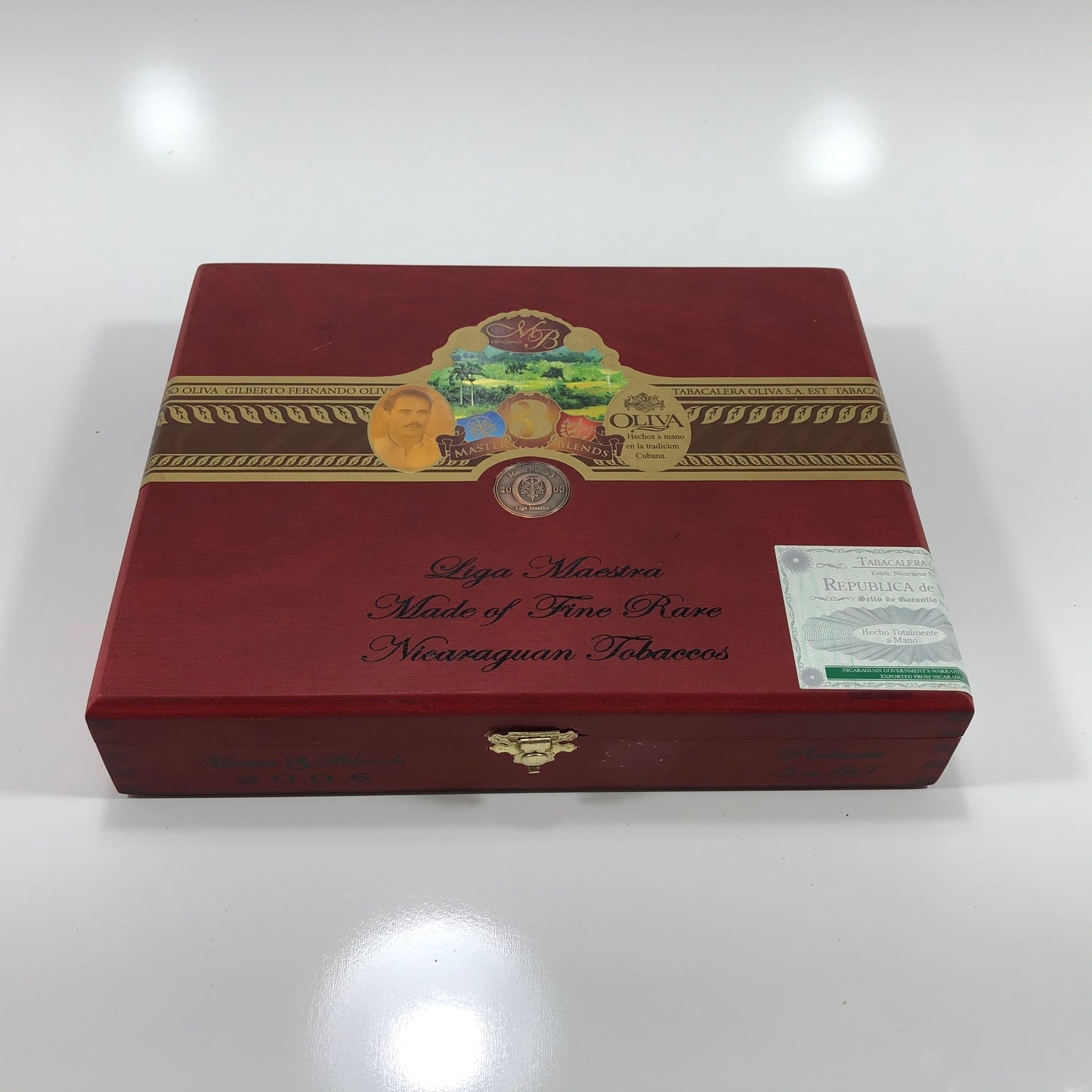 Oliva Masterblend Robusto Empty Wooden Cigar Box 10x8.25x2