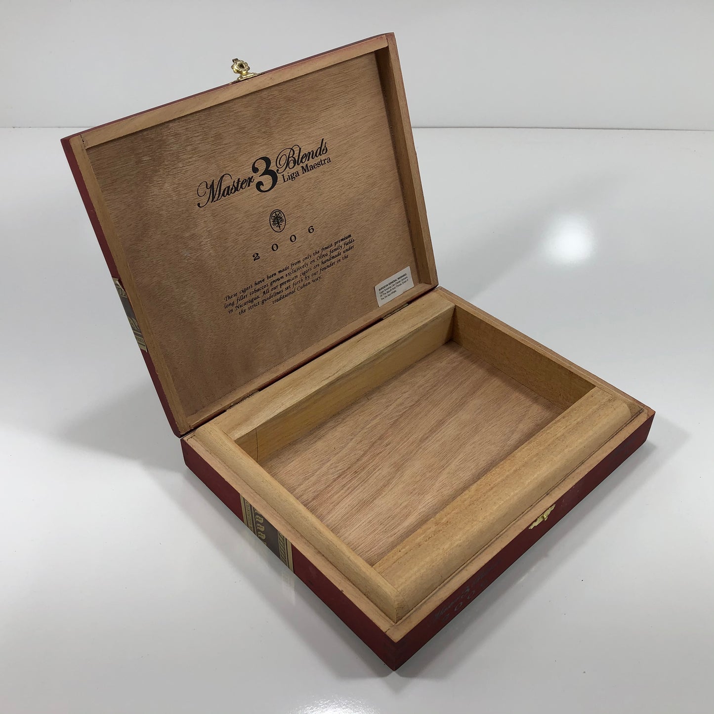 Oliva Masterblend Robusto Empty Wooden Cigar Box 10x8.25x2