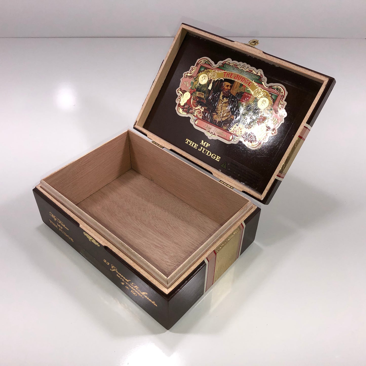 My Father Cigars The Judge Grand Robusto Empty Wooden Cigar Box 8.5x6x3.25