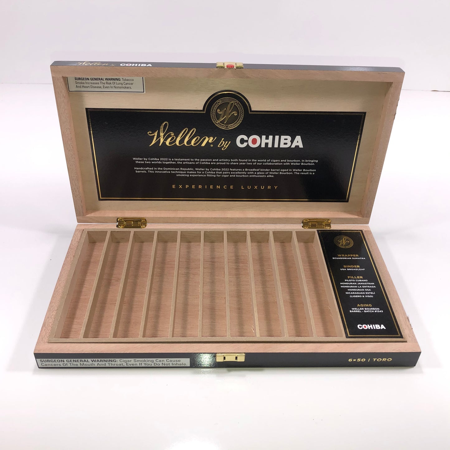 Cohiba Weller 2022 Empty Wooden Cigar Box 14.5x7.75x1.75