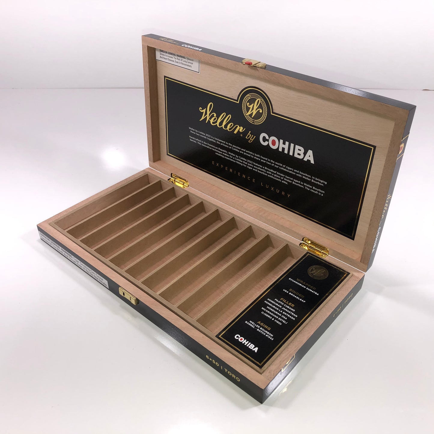 Cohiba Weller 2022 Empty Wooden Cigar Box 14.5x7.75x1.75