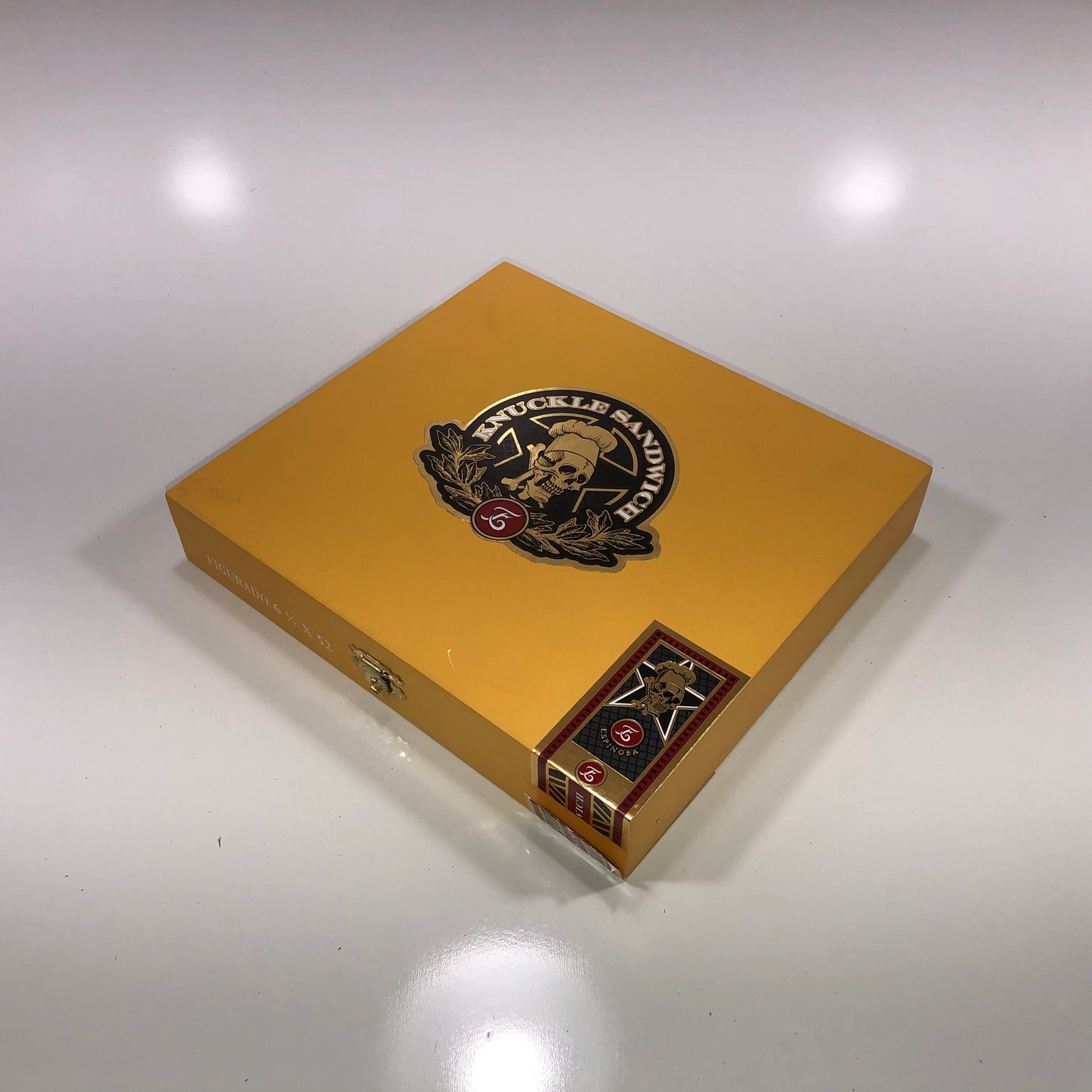 Guy Fieri Knuckle Sandwich Figurado Empty Wooden Cigar Box 8.25x7.5x1.5