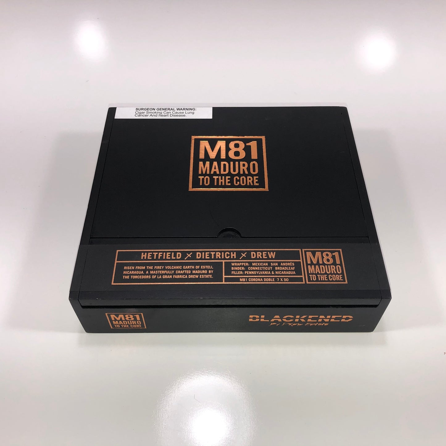 James Hetfield Metallica M81 Blackend Doble Empty Wooden Cigar Box 8.75x8x2