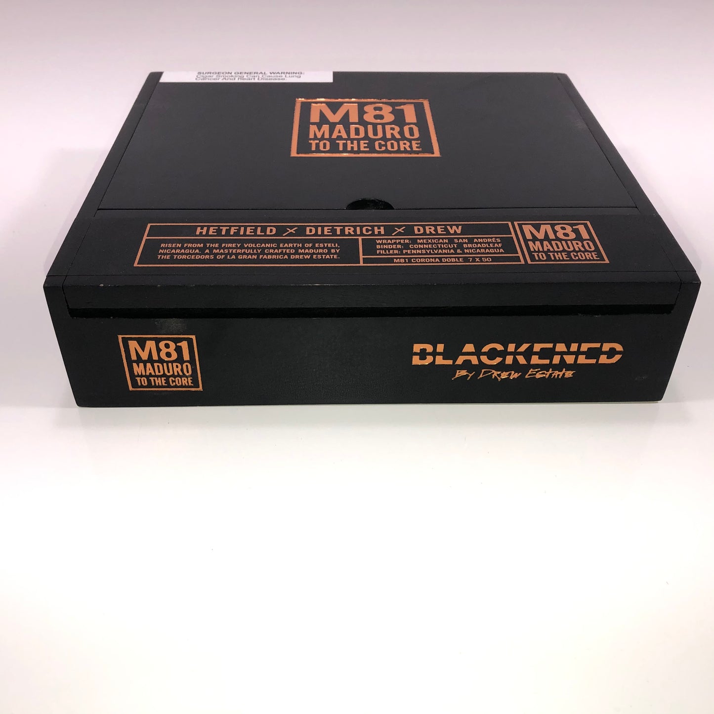 James Hetfield Metallica M81 Blackend Doble Empty Wooden Cigar Box 8.75x8x2