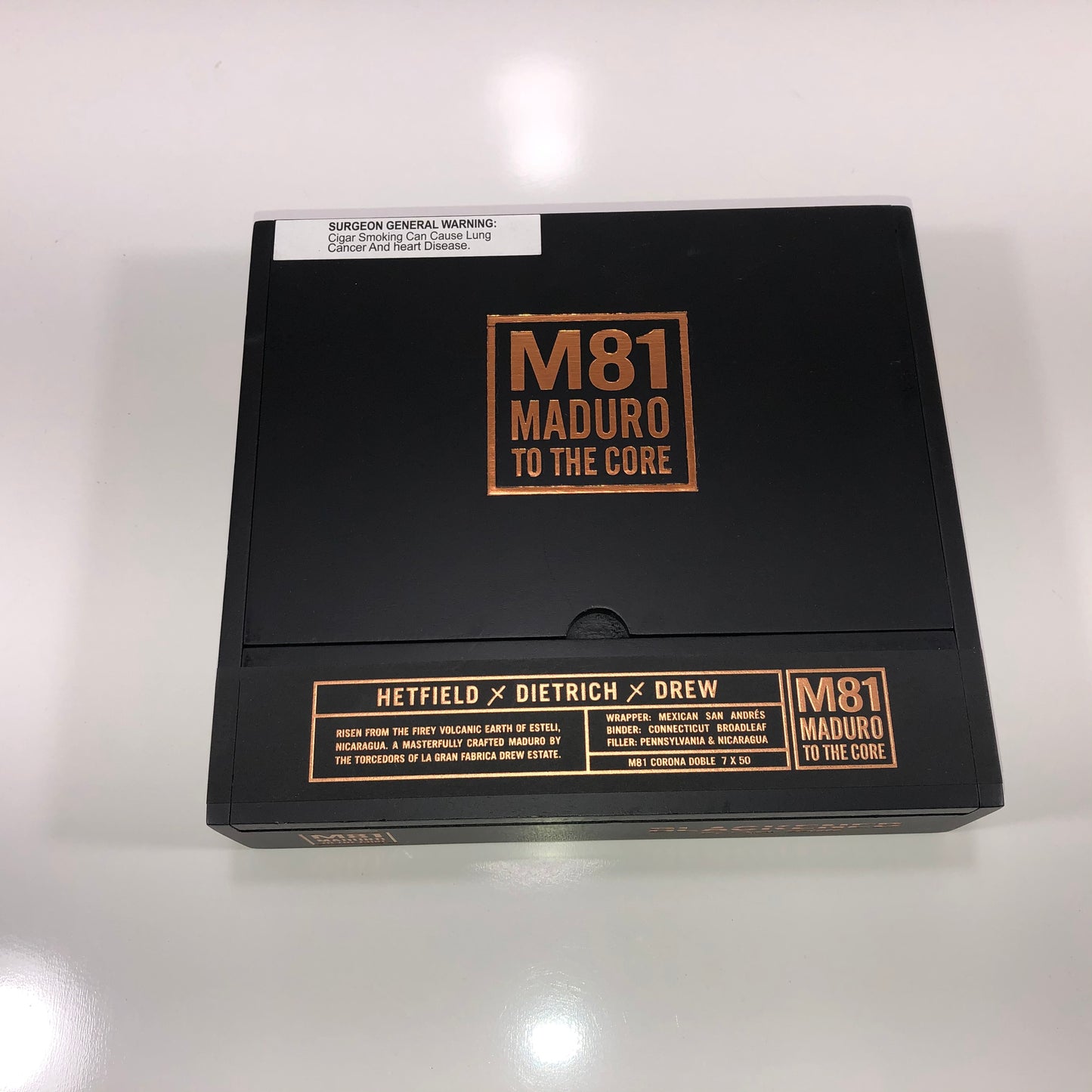 James Hetfield Metallica M81 Blackend Doble Empty Wooden Cigar Box 8.75x8x2