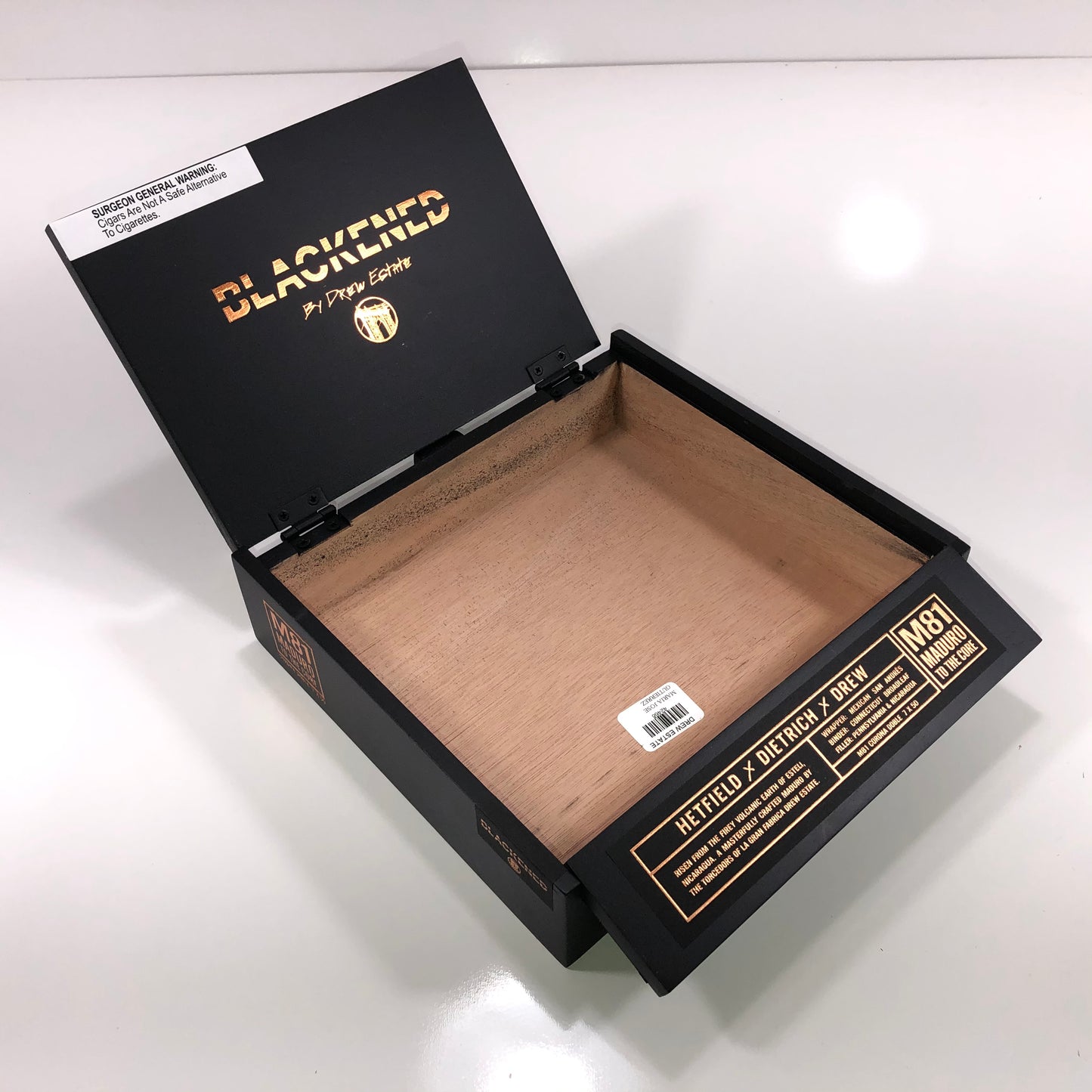 James Hetfield Metallica M81 Blackend Doble Empty Wooden Cigar Box 8.75x8x2