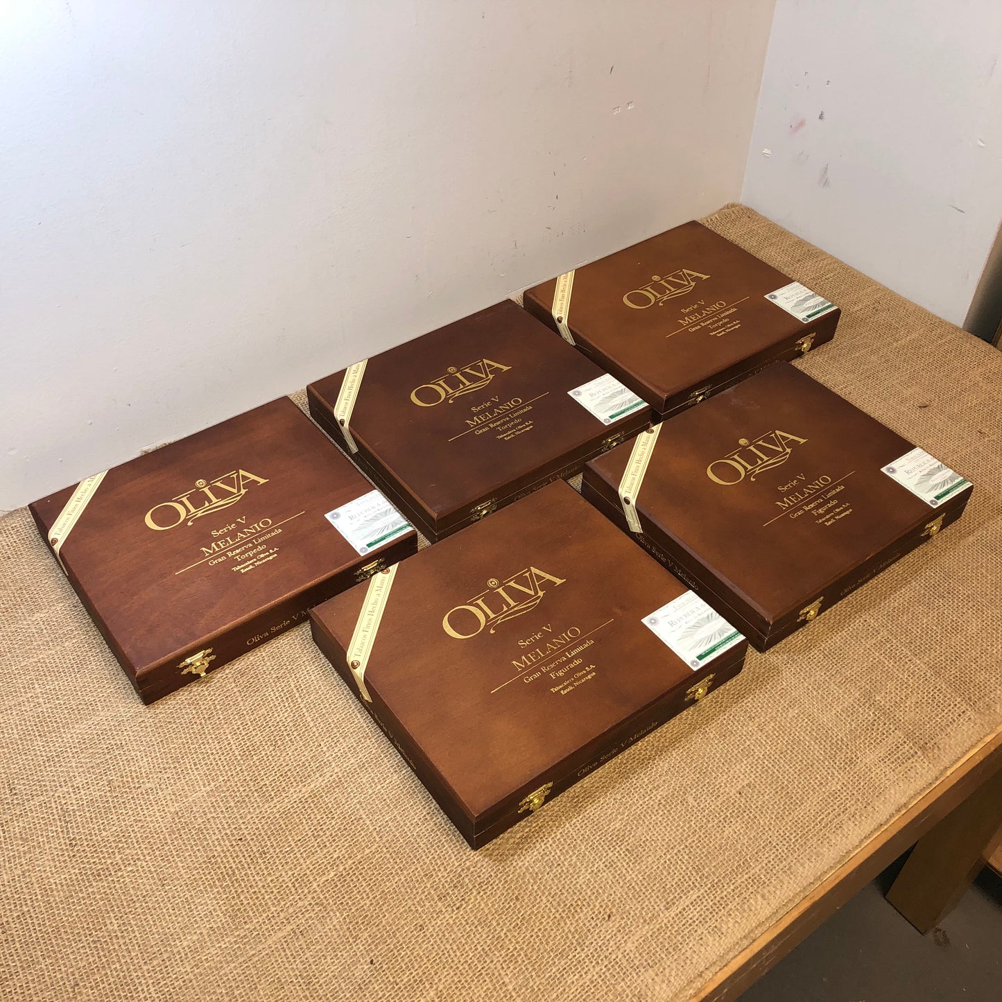 Lot of 5 Oliva Torpedo Empty Wooden Cigar Boxes 9x8x1.5 #29