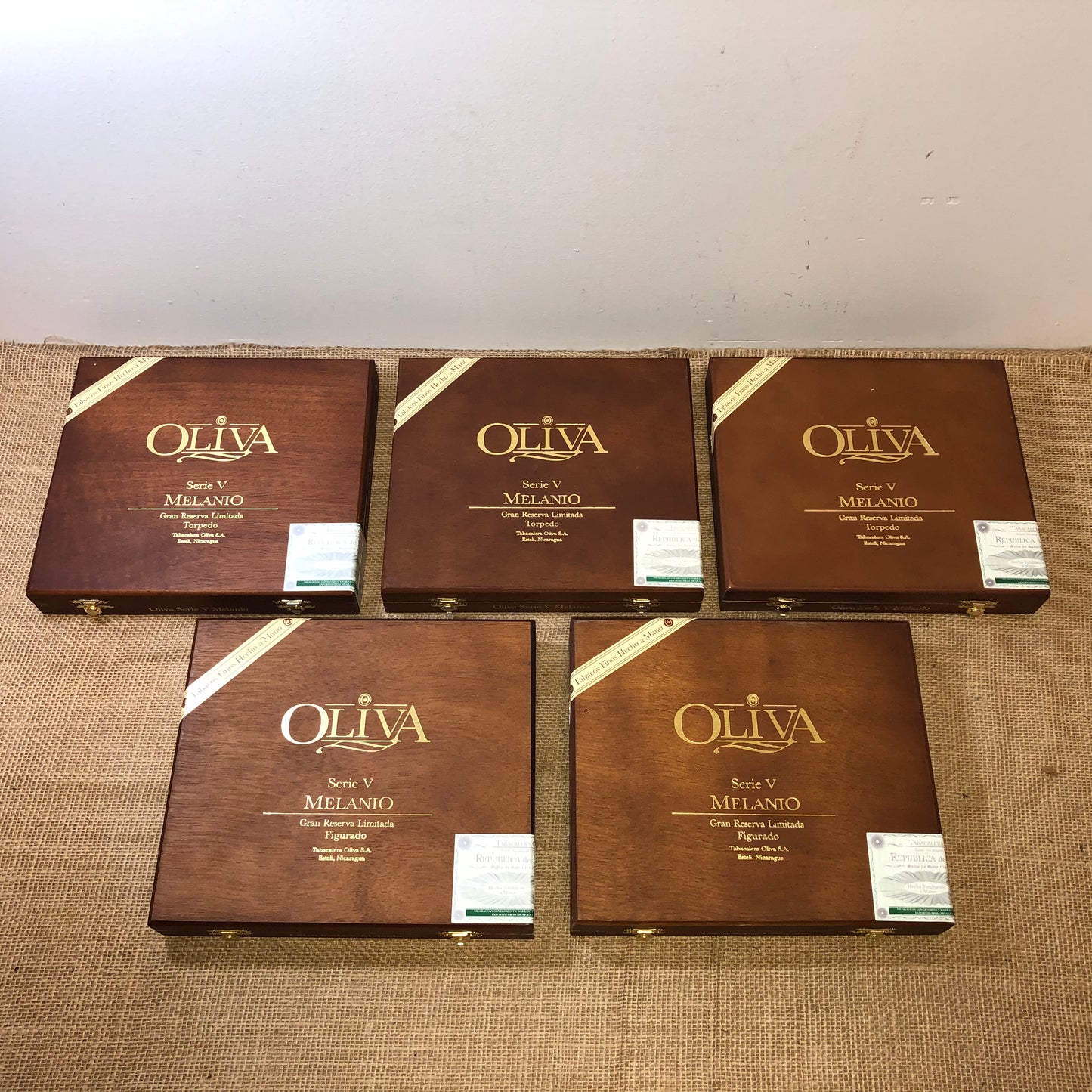 Lot of 5 Oliva Torpedo Empty Wooden Cigar Boxes 9x8x1.5 #29