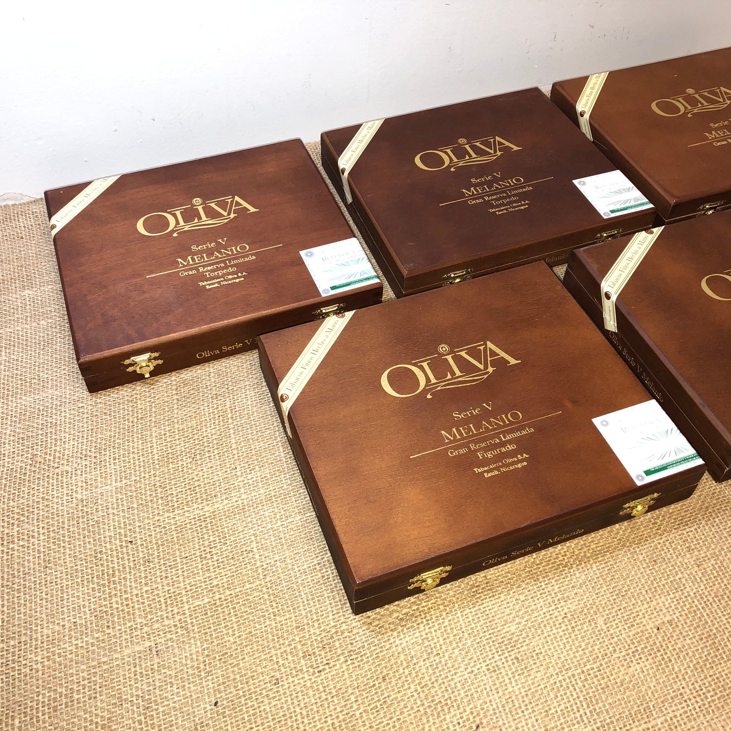 Lot of 5 Oliva Torpedo Empty Wooden Cigar Boxes 9x8x1.5 #29