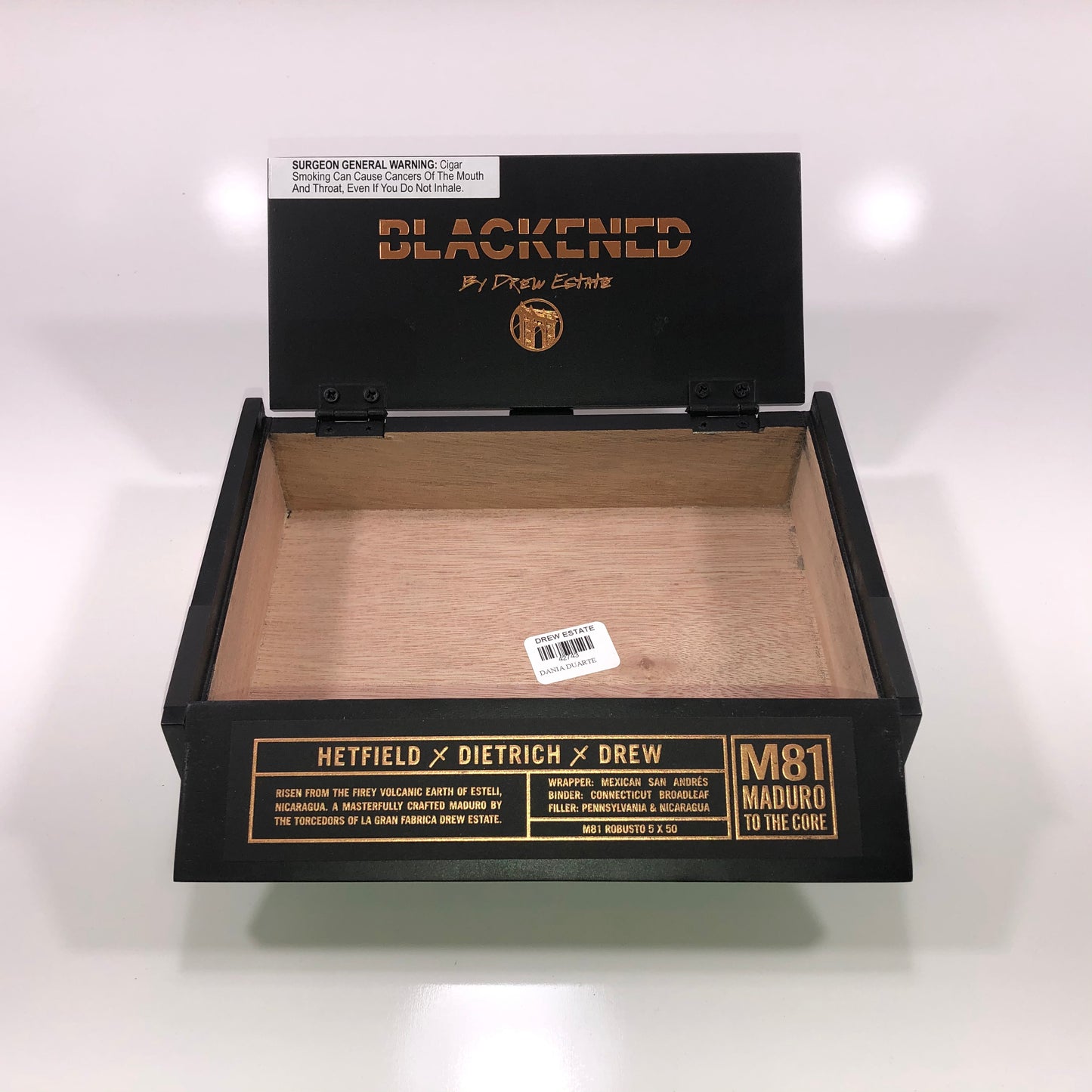 James Hetfield Metallica M81 Blackend Robusto Empty Wooden Cigar Box 8.75x5.75x2