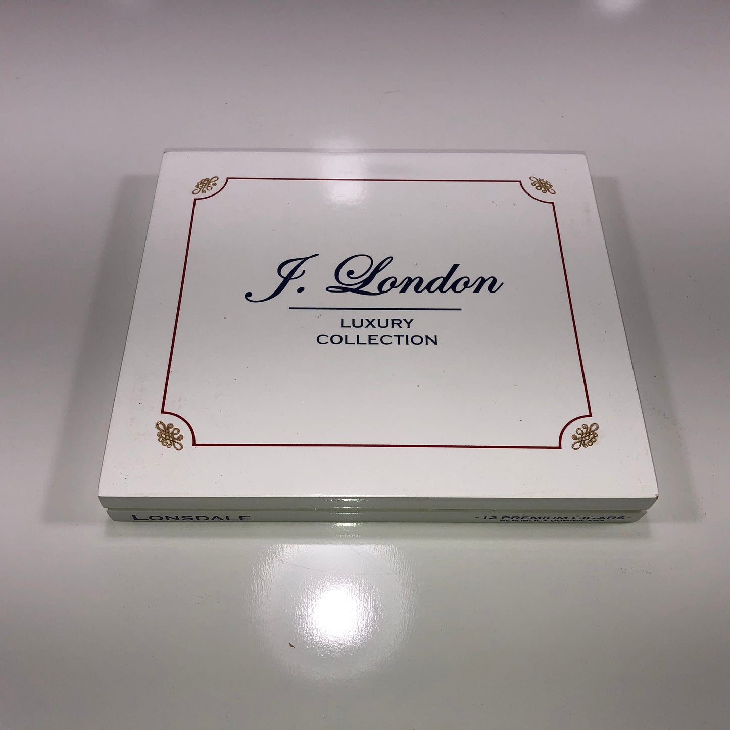 J London Luxury Collection Lonsdale Empty Wooden Cigar Box 8.5x7.5x1