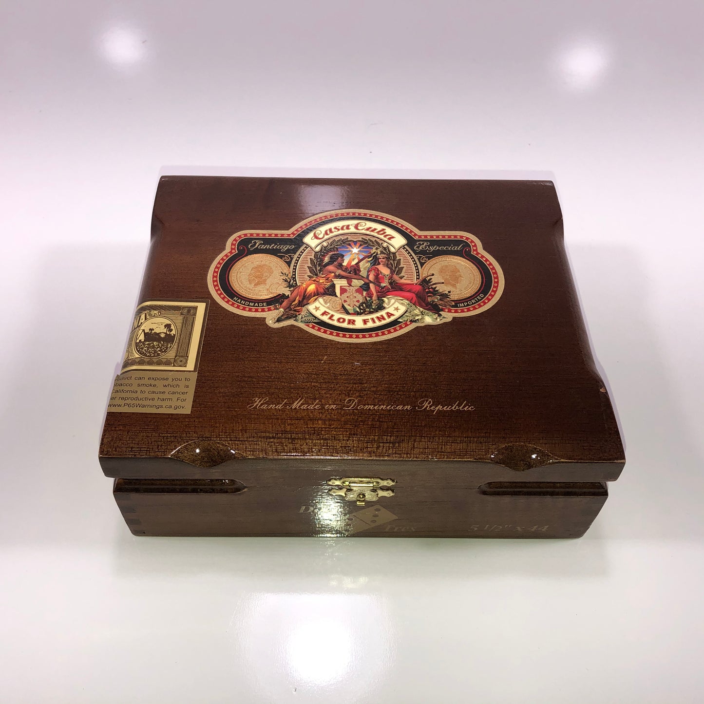 Arturo Fuente Casa Flor Fina Doble Tres Empty Wooden Cigar Box 7.5x6.5x2.5