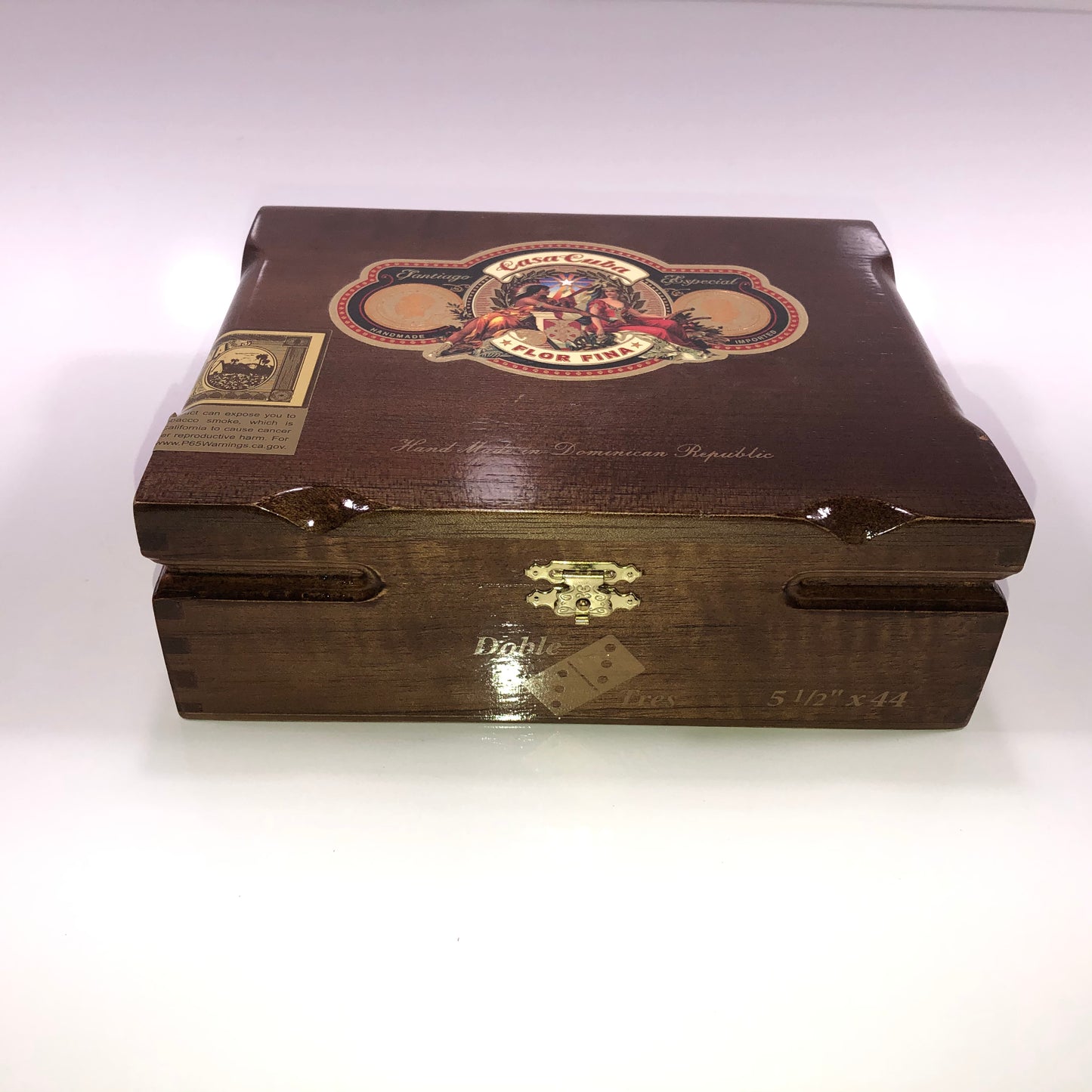 Arturo Fuente Casa Flor Fina Doble Tres Empty Wooden Cigar Box 7.5x6.5x2.5